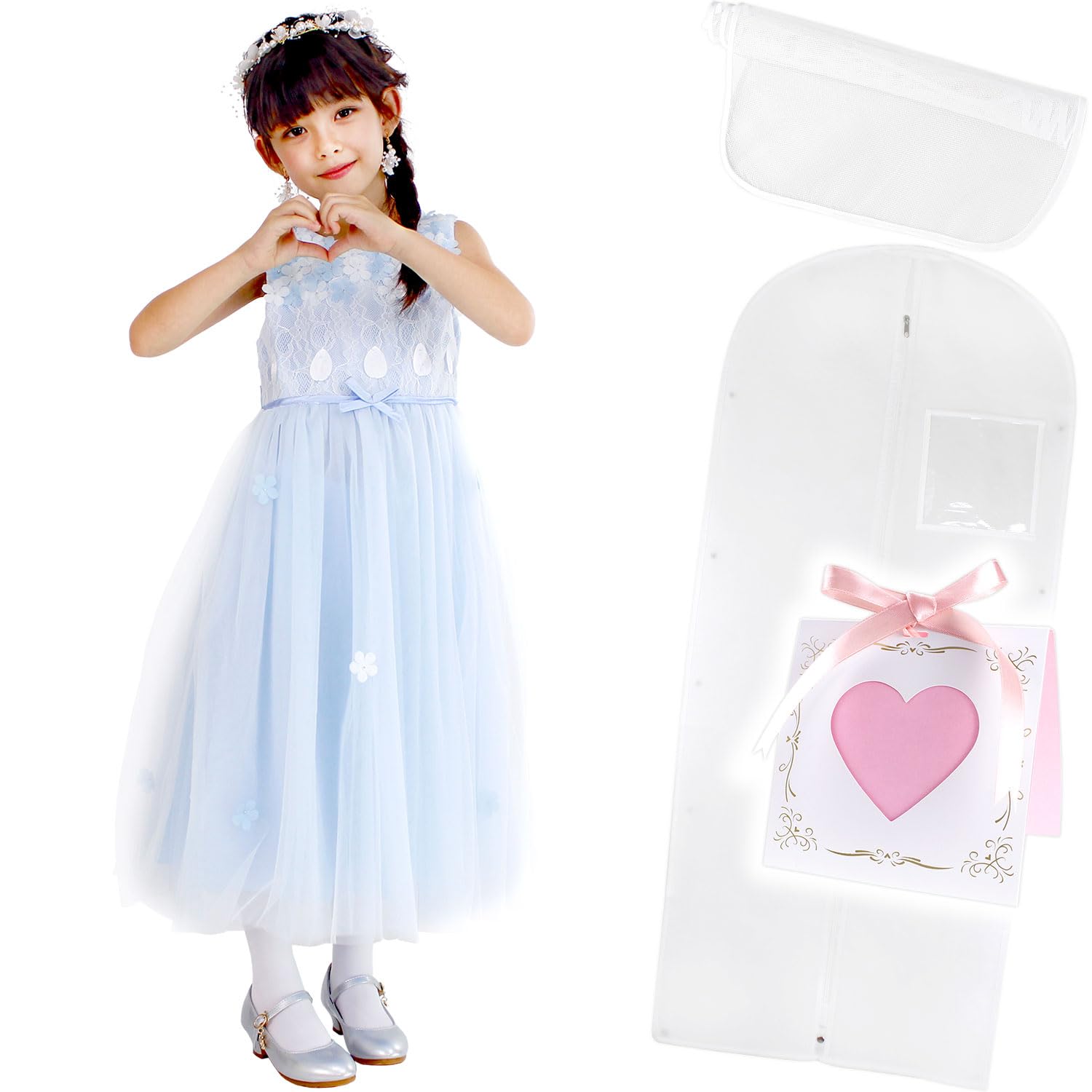 【送料無料】[Reussite] ドレス 子供 キッズ 発表会/あて布 ドレスカバー メッセージカード 付き/ふん..