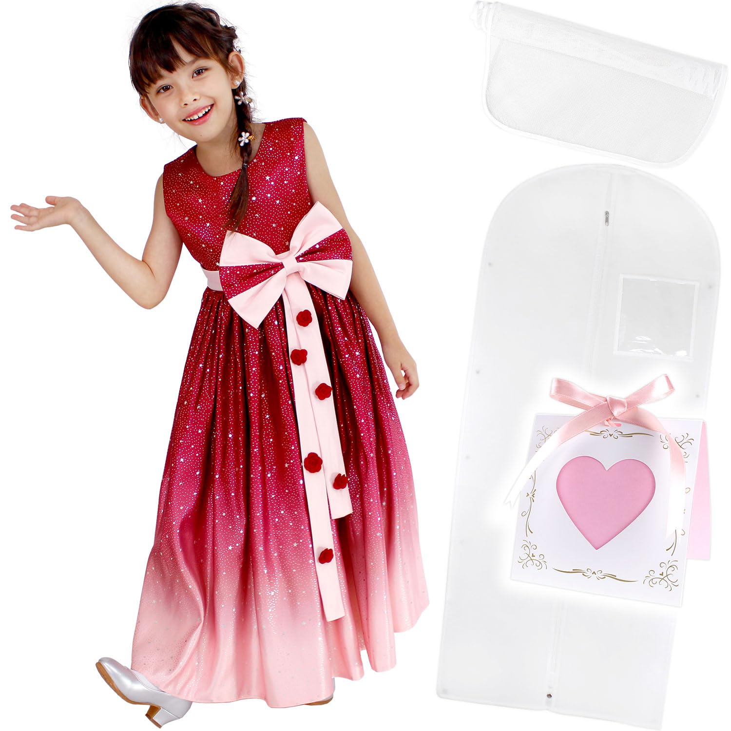 【送料無料】[Reussite] ドレス 子供 キッズ 発表会/あて布 ドレスカバー メッセージカード 付き/グラ..