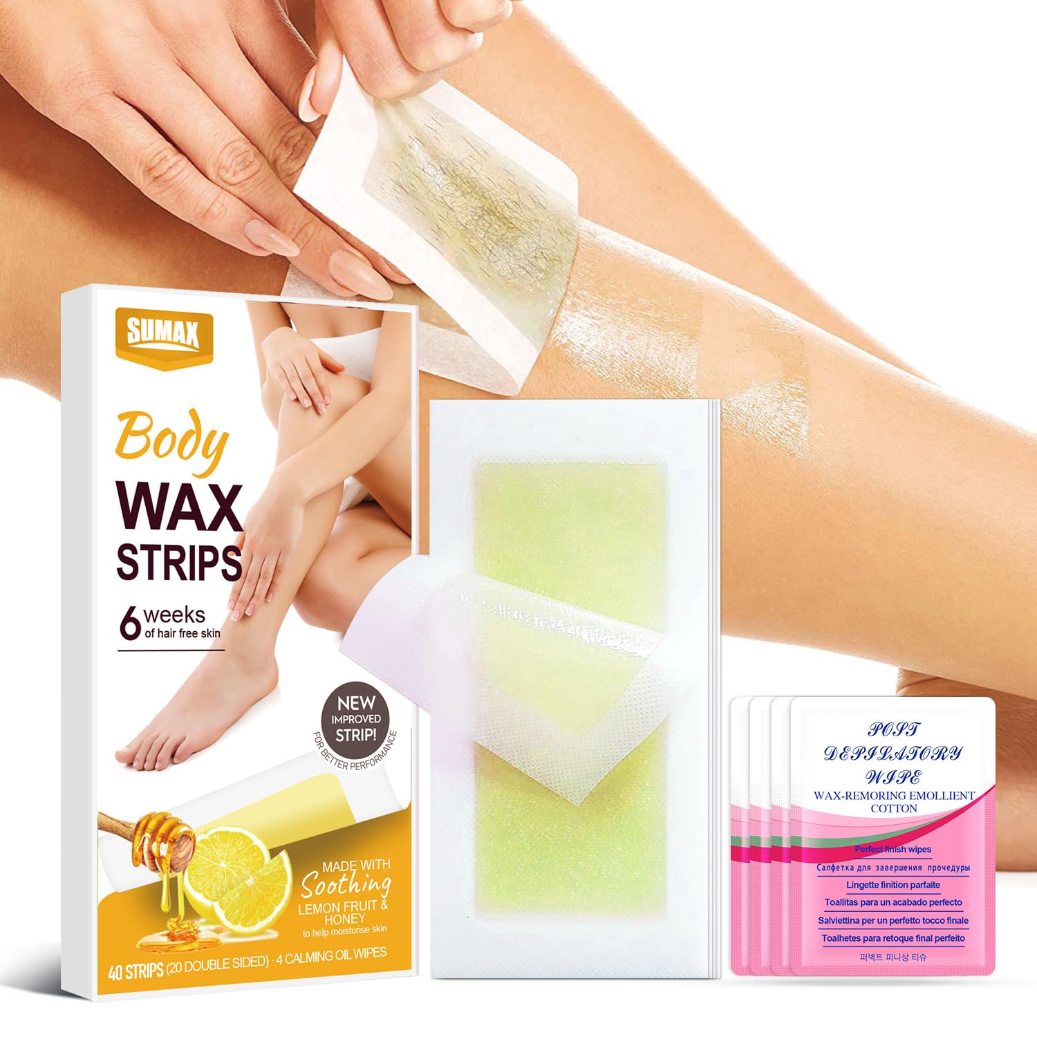 【送料無料】Geerow ワックス脱毛 シート 40枚入り 大容量メガパック 脱毛テープ 脱毛ワックスシート ..