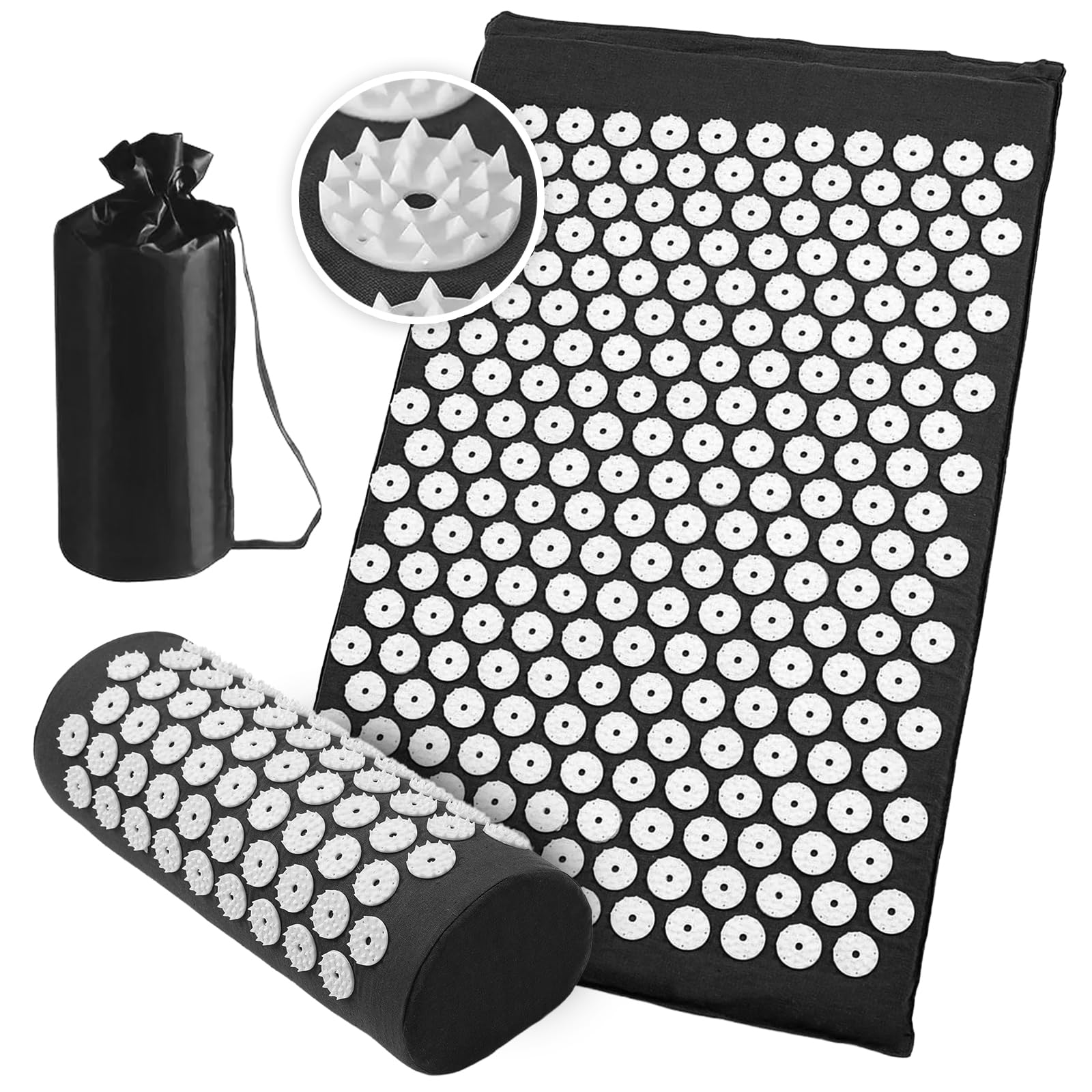 【送料無料】【極上 整う体験】つぼ押しマット 指圧 マッサージシート 寝て10分 無数の指圧刺激 ストレス解放 PLEAVIT 色：ブラック