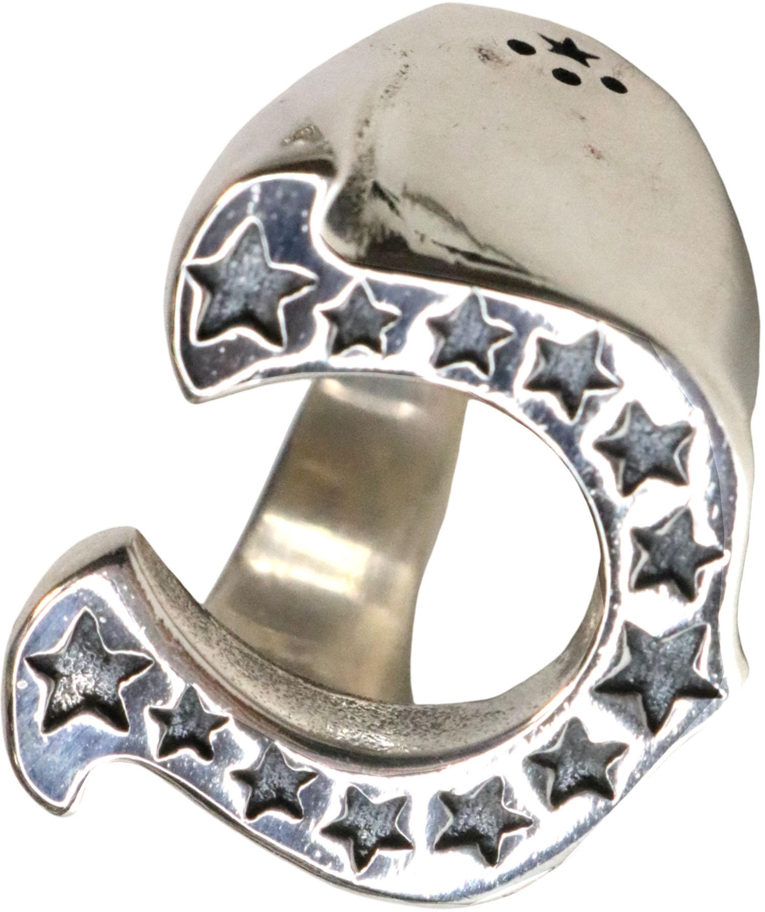 【送料無料】[ベルクート] [Silver925][サイズ調整できる指輪] 19号から23号 馬蹄 ホースシュー スター..