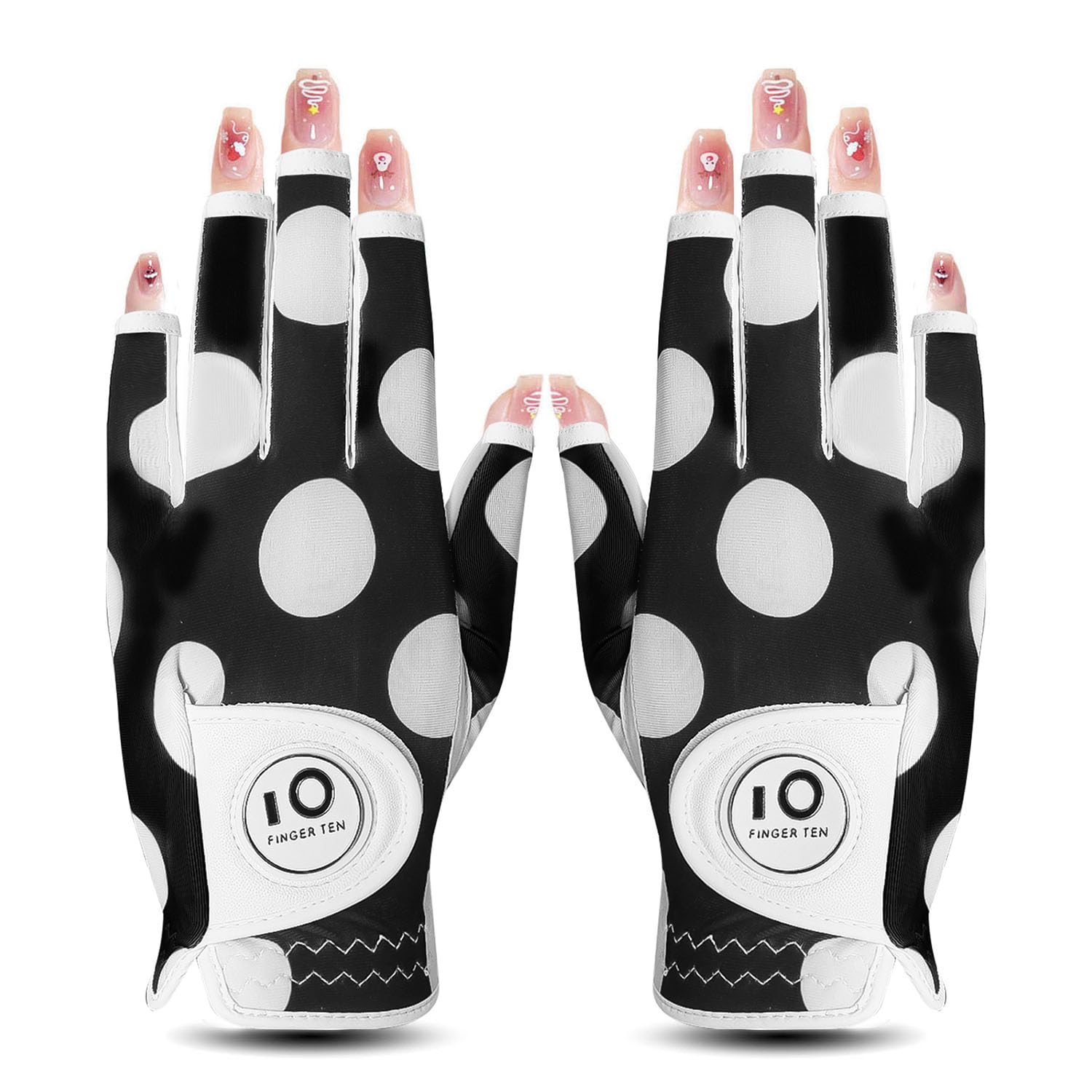 【送料無料】ゴルフグローブ レディース 両手 羊革とマイクロファイバーレザー ストレッチ生地 ソフト ..