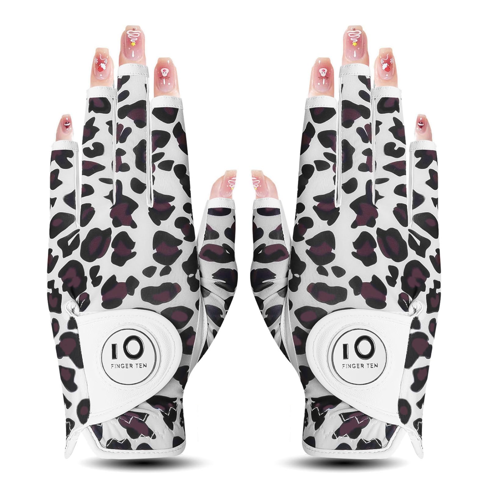 【送料無料】ゴルフグローブ レディース 両手 羊革とマイクロファイバーレザー ストレッチ生地 ソフト ..