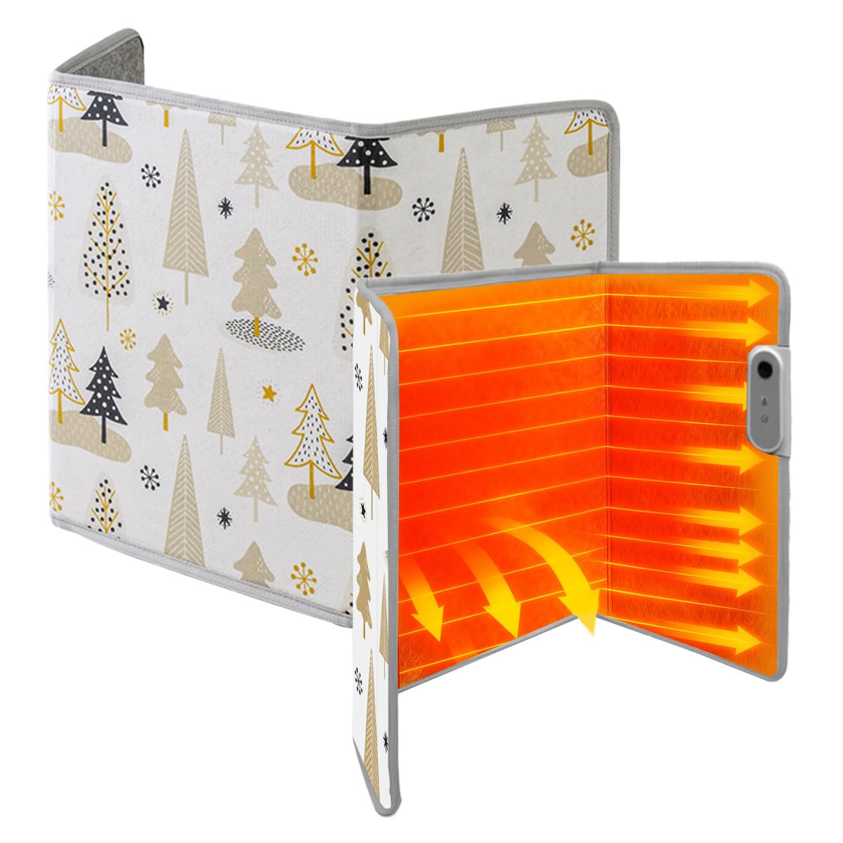 【送料無料】TOKAIZ パネルヒーター 足元 デスク 省エネ 冷え対策 3面 タイマー付き(2/4/8時間選択可) 3段階温度調整 転倒オフ デスクヒーター 遠赤外線 足元ヒーター 足元暖房 折りたたみ フットヒーター オフィス 暖房器具 ケージ防寒対策 TPH-002 色：ノースウッズ