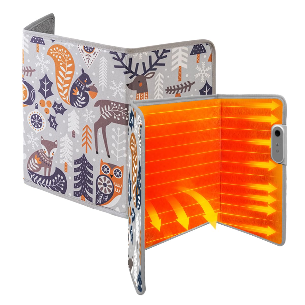 【送料無料】TOKAIZ パネルヒーター 足元 デスク 省エネ 冷え対策 3面 タイマー付き(2/4/8時間選択可) 3段階温度調整 転倒オフ デスクヒーター 遠赤外線 足元ヒーター 足元暖房 折りたたみ フットヒーター オフィス 暖房器具 ケージ防寒対策 TPH-002 色：ノルディック