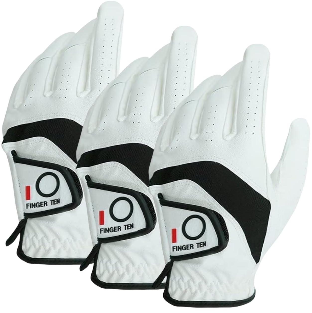 【送料無料】ゴルフグローブ メンズ 3枚セット 天然皮革と合成皮革の組み合わせ ソフト 柔らかめ 伸縮性 通気性 滑りにくいグリップ 雨 汗に強い 全天候モデル...