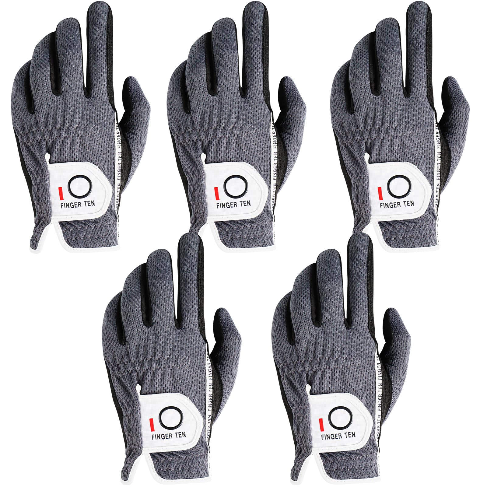 【送料無料】ゴルフグローブ メンズ 5枚セット スウェード調合成皮革 繊維布 メッシュ素材 ソフト 通気 速乾 耐摩擦性 丸洗い可能 マジックテープ 多機能 全...