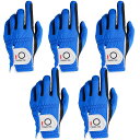 【送料無料】ゴルフグローブ メンズ 5枚セット スウェード調合成皮革 繊維布 メッシュ素材 ソフト 通気 速乾 耐摩擦性 丸洗い可能 マジックテープ 多機能 全...