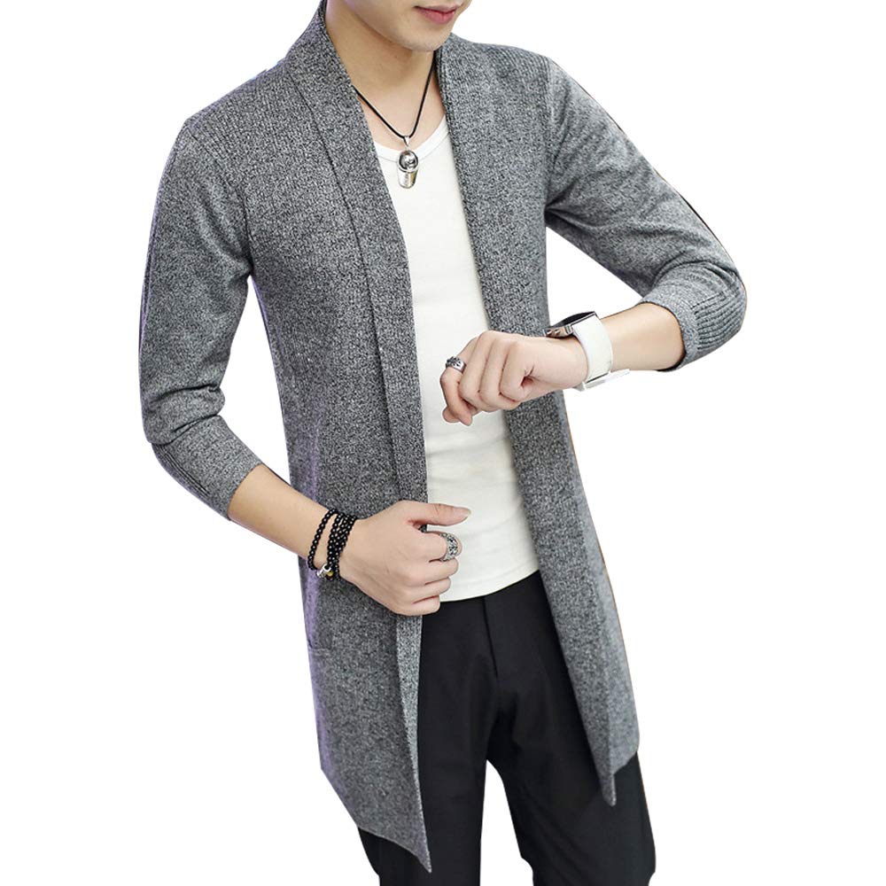 【送料無料】[AYISTELU] ロングカーディガン メンズ ニットジャケット 羽織 長袖 上着 キレイメ カジュ..