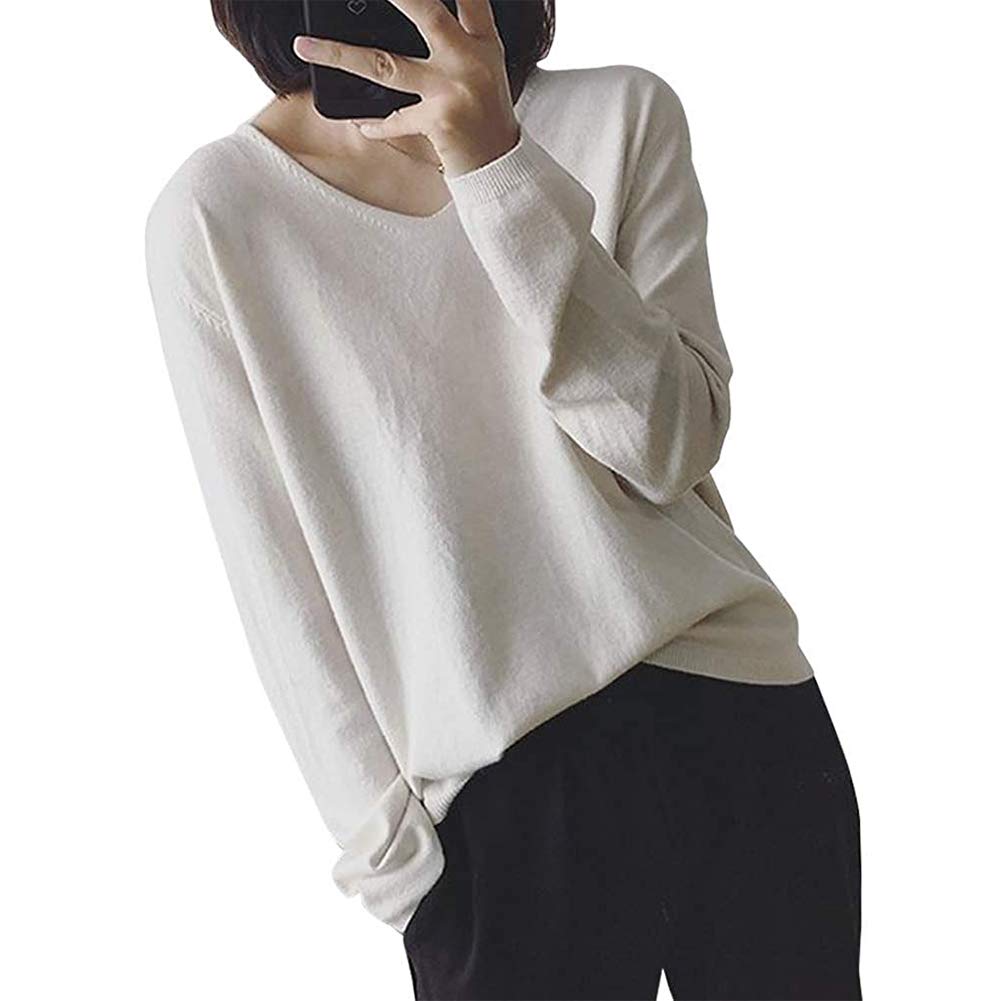 【送料無料】[Mitigo] vネック ニット10色展開 長袖 無地 トップス 柔らかい 春と秋冬服 薄手 着痩せ ..