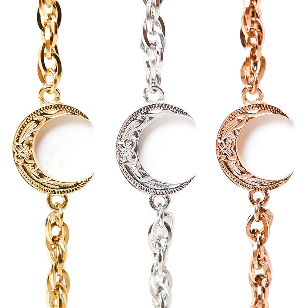 【送料無料】ハワイアンジュエリー ブレスレット 三日月 レディース メンズ スクロール 波 金属アレルギー対応 サージカル ステンレス プレゼント インスタ 色...