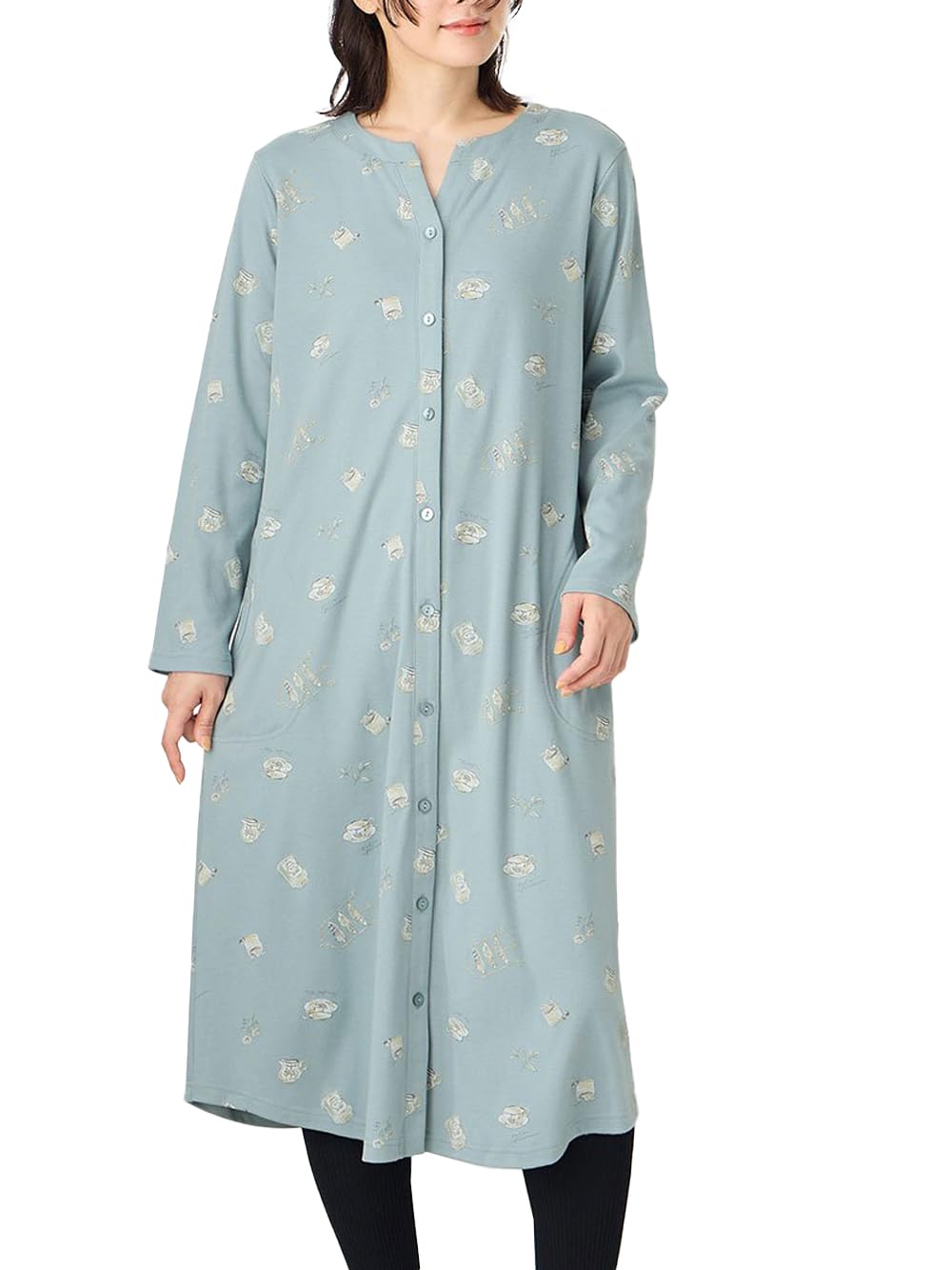 【送料無料】[ANGELIEBE エンジェリーベ] マタニティ 前開き パジャマ スムース素材 ティータイム モチ..