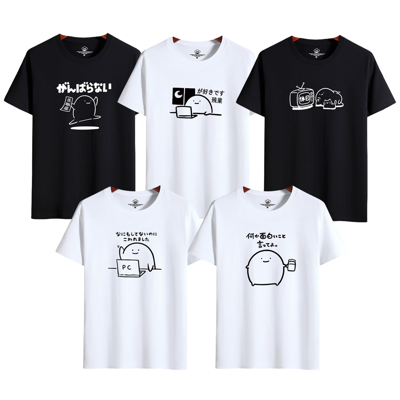 【送料無料】[AYISTELU] Tシャツ メンズ 半袖 5枚組 面白い 服 おもしろ tシャツ 大きいサイズ メンズ 半スリーブ インナーシャツ 綿100 速乾 ティーシャツ 下着 春夏秋冬 色：ミックスカラ、サイズ：6XL