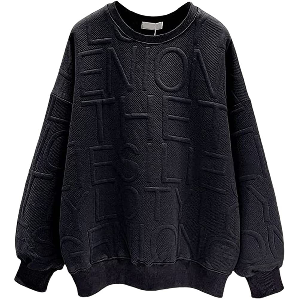 【送料無料】MDMYXJP トレーナー レディース パーカー プルオーバー 英字 エンボス加工 カットソー 長..