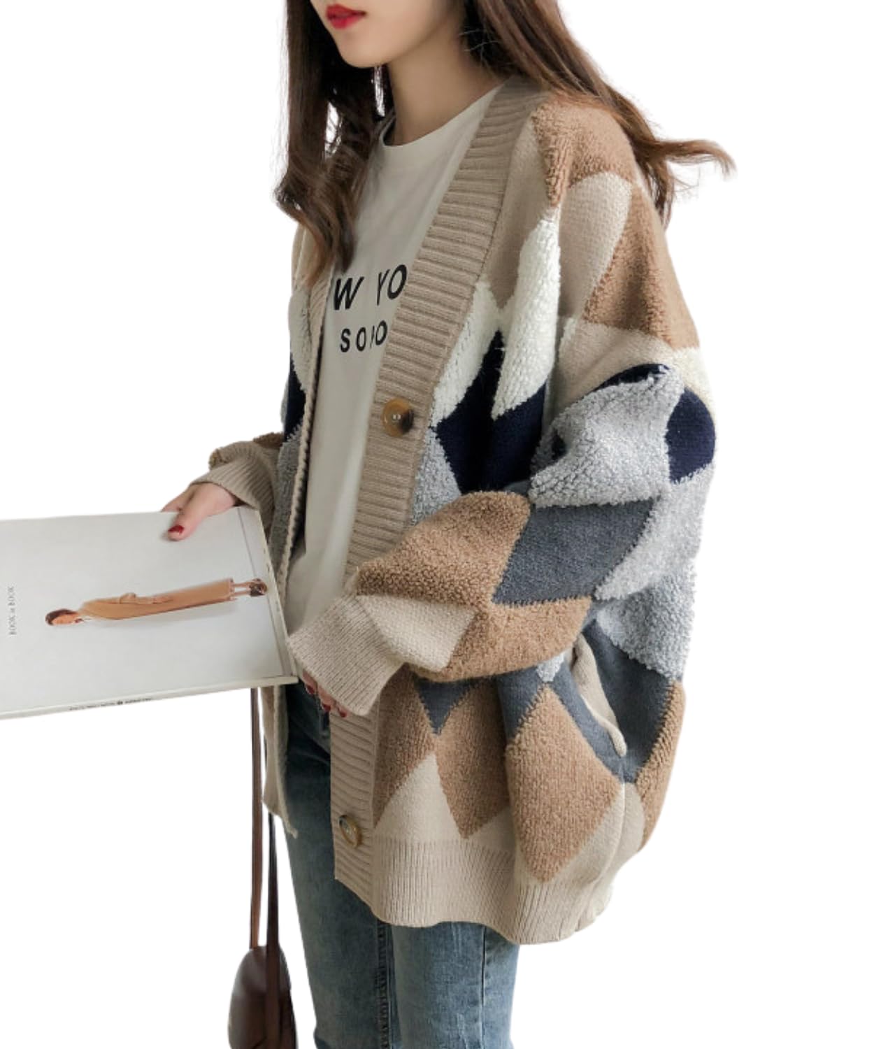 【送料無料】[Dep Club] カーディガンレディース ゆったり 大きいサイズ 厚手 vネック ニット カーデガ..