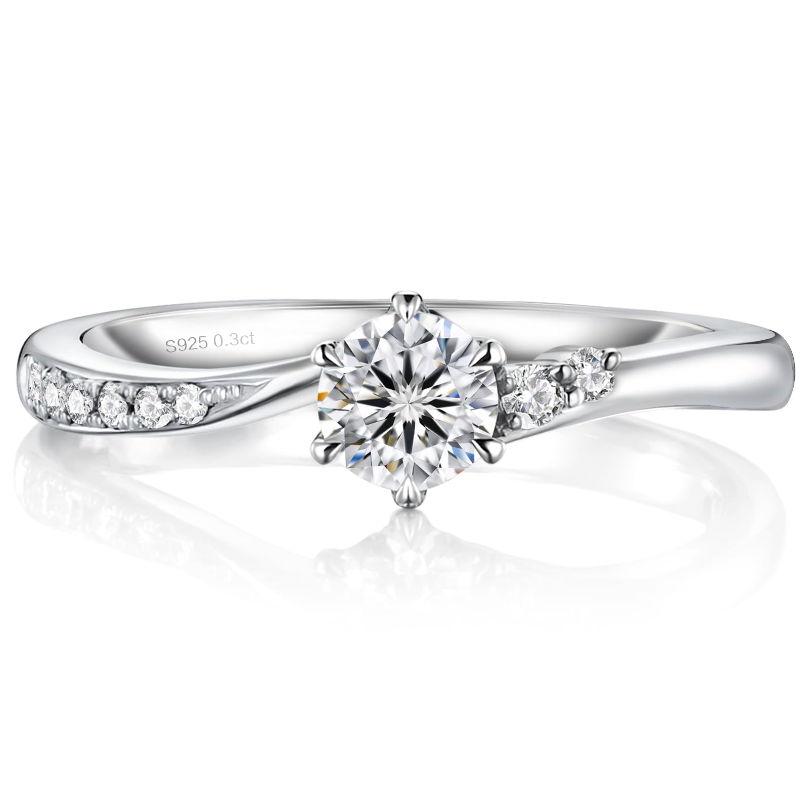 【送料無料】[ARINO] KRKC&CO 指輪 レディース シルバー モアッサナイト プロポーズリング シンプル プ..