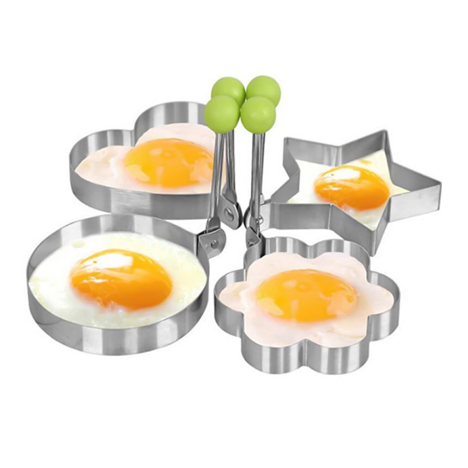【送料無料】目玉焼き型 4点セット 目玉焼きリング 丸型、スター型、花型、ハート型 パンケーキ モール..
