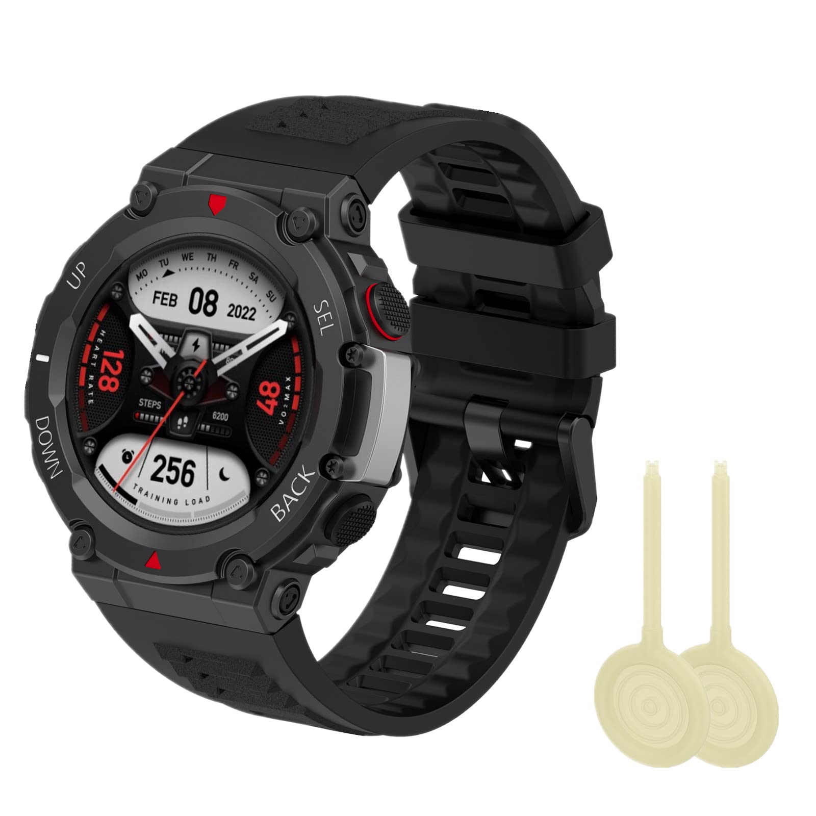 【送料無料】LICHIFIT Amazfit T-Rex2用バンド 工具付き ベルト 互換バンド シリコン製 柔らかい 通気 耐久性 スポーツバンド アクセサリー 色：ブラック