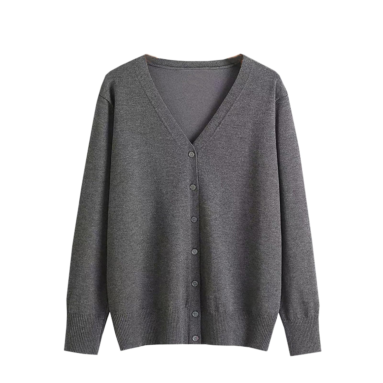 【送料無料】[zuevichn] カーディガン レディース 長袖 Vネックセーター ニット 無地 春秋冬 色：ダー..