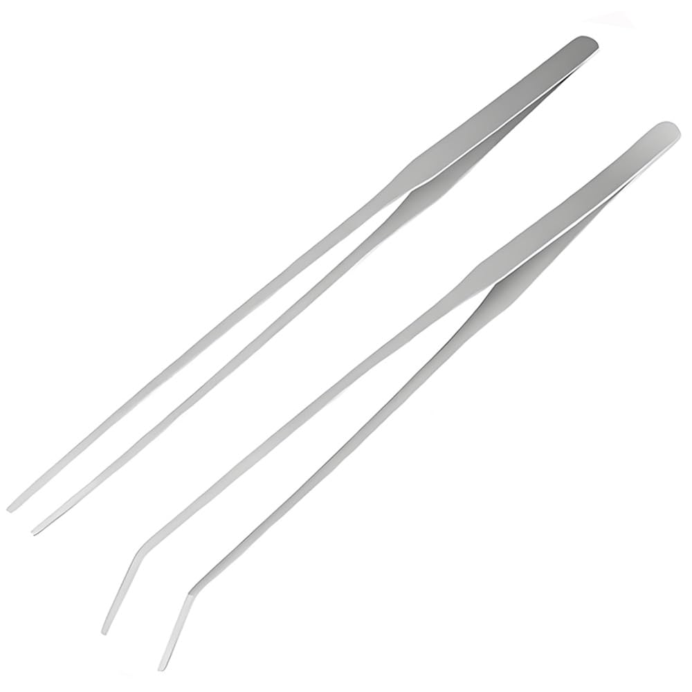 【送料無料】YJRUNFU ピンセット 長い 爬虫類 ロング 水草用ピンセット 色：シルバー