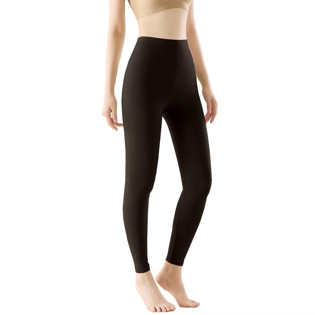 【送料無料】[Running sheep] 防寒タイツ レディース あったかインナー 綿 ズボン下 保温 インナーウェア レギンス ステテコ ロング インナースパッツ 色：ブラック、サイズ：M