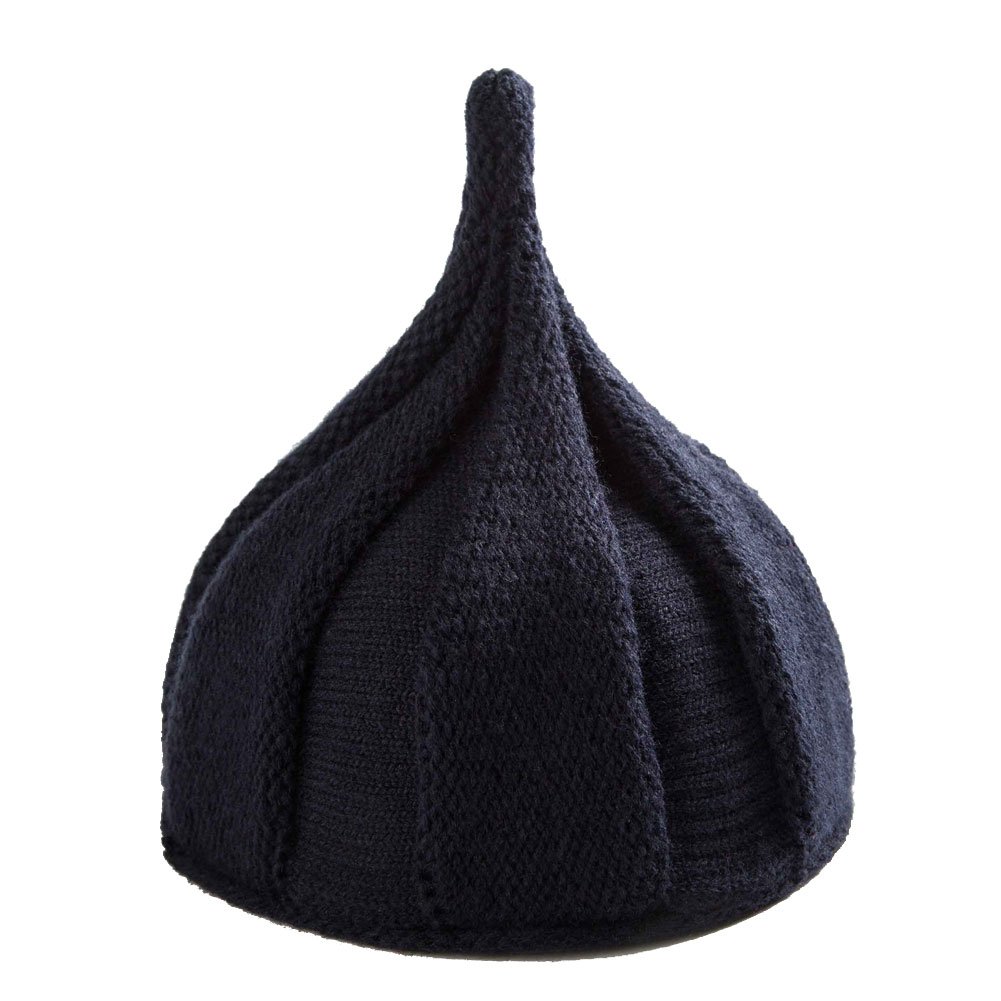 【送料無料】[Fastflows] とんがり ニット帽 キッズ ねじり帽 秋冬 春 色：ネイビー、サイズ：M