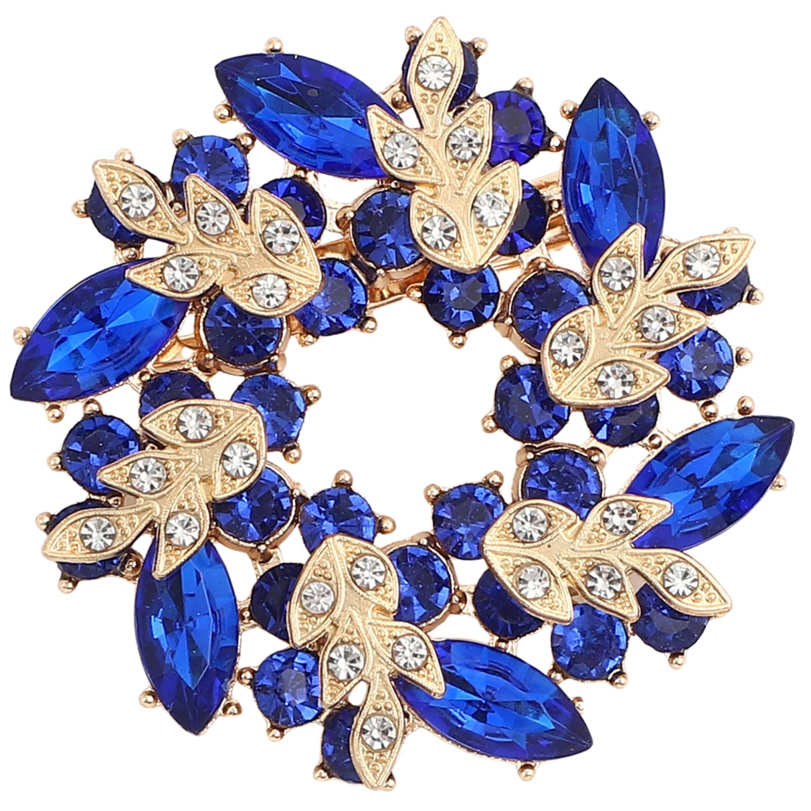 【送料無料】MagZen リングブローチ 大人可愛い 上品 おしゃれ 高見え アクセサリー フォーマル対応 ジャケット スカーフ留め 色：ディープネイビー、サイズ：5.5cm×5.5cm