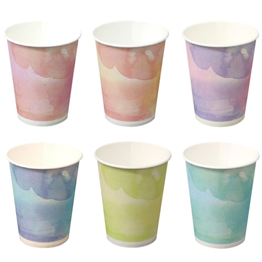 【送料無料】大黒工業 フレッシュメイト 紙カップ 9オンス 50個入 6色アソート 色：アクア、サイズ：容量9オンス