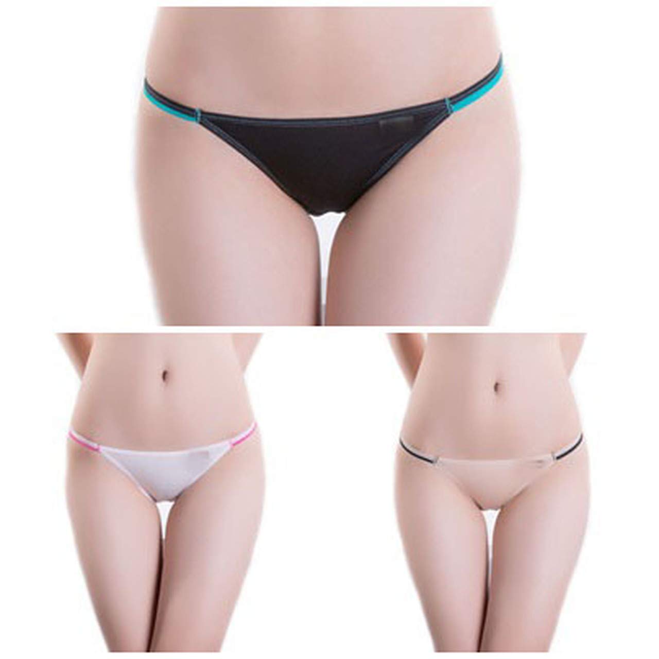 【送料無料】HITKUL 天然繊維 ビキニ ローライズ ショーツ フェチ スリム 色：3色B、サイズ：M