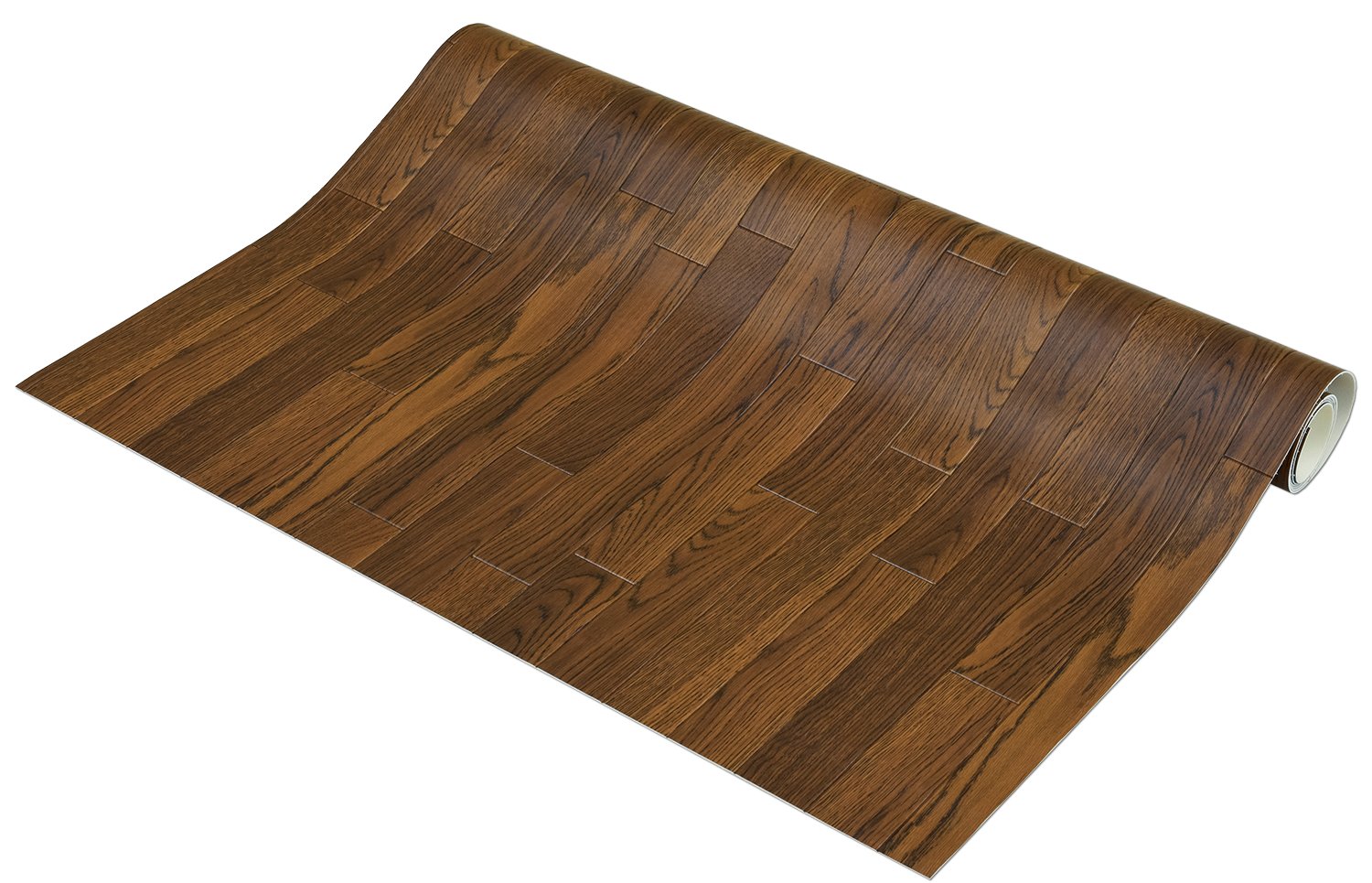 【送料無料】萩原 クッションフロア キッチンマット 6柄 色：木目ダーク、サイズ：約90×350cm