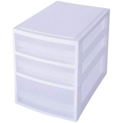 【送料無料】天馬 書類の整理や保管に最適な収納ケース ルームケースプチ 色：ホワイト、サイズ：3段