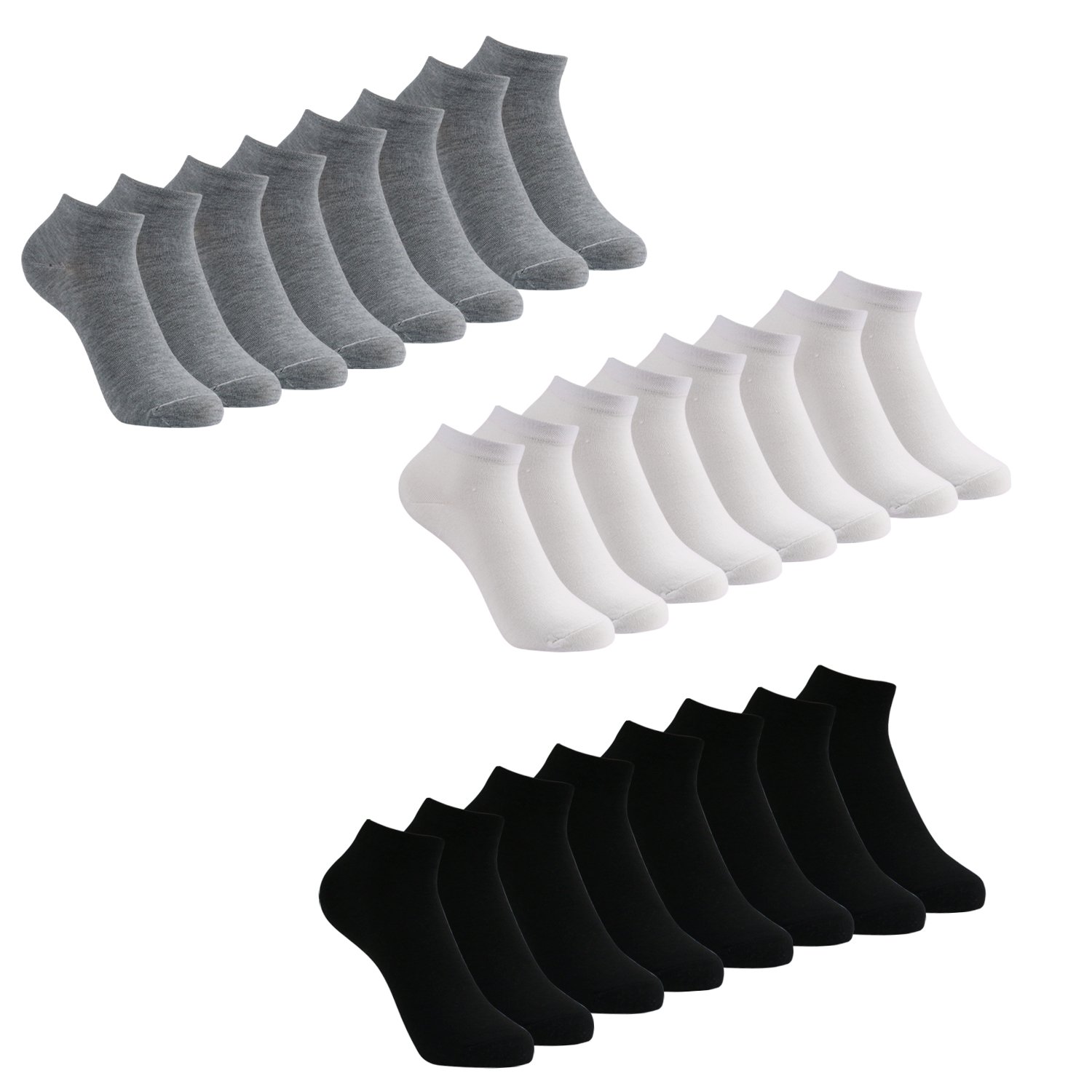 【送料無料】[Caudblor] 靴下 くるぶしソックス カジュアル スニーカーソックス 12足セット ショート フリーサイズ 男女兼用 色：ミックスカラー、サイズ：L