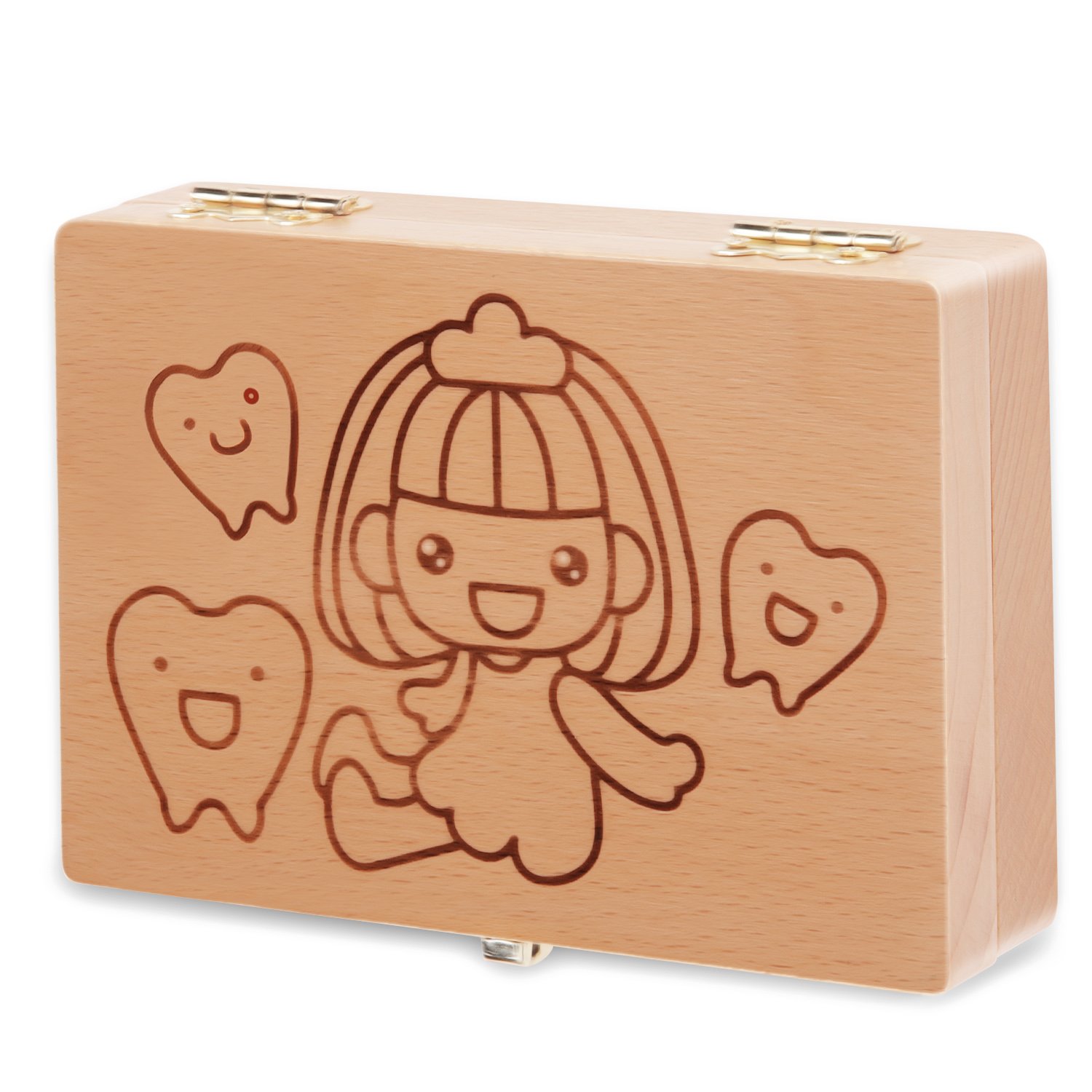【送料無料】HIKOTO 乳歯ケース 【高級ケヤキ天然木使用】 へその緒入れ 色：ウッド、サイズ：女の子*1..
