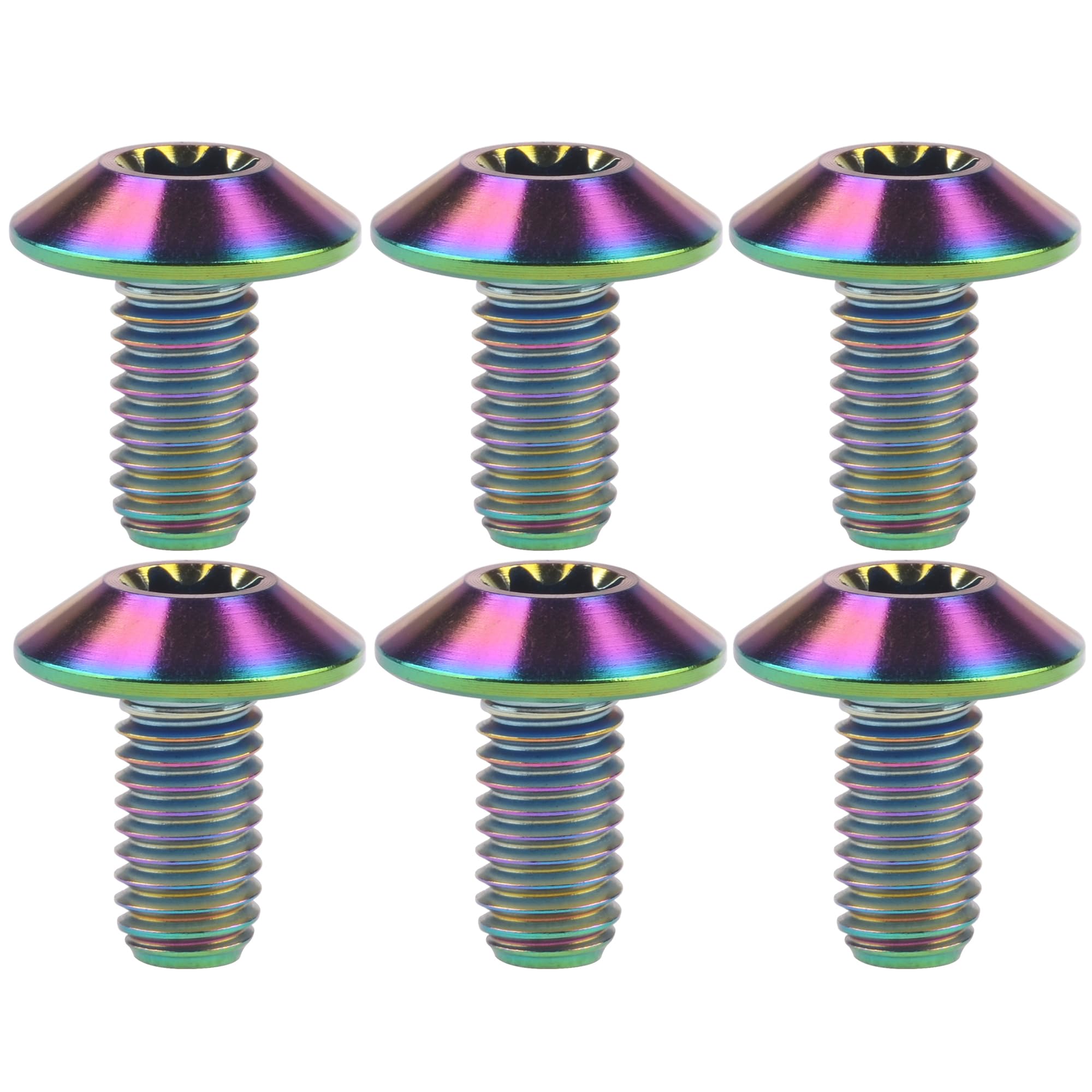 【送料無料】Dingtai 低頭プラムヘッドチタンM6x12mmブレーキハンドルバーボルト ピッチ1.0mm 6本入 色..