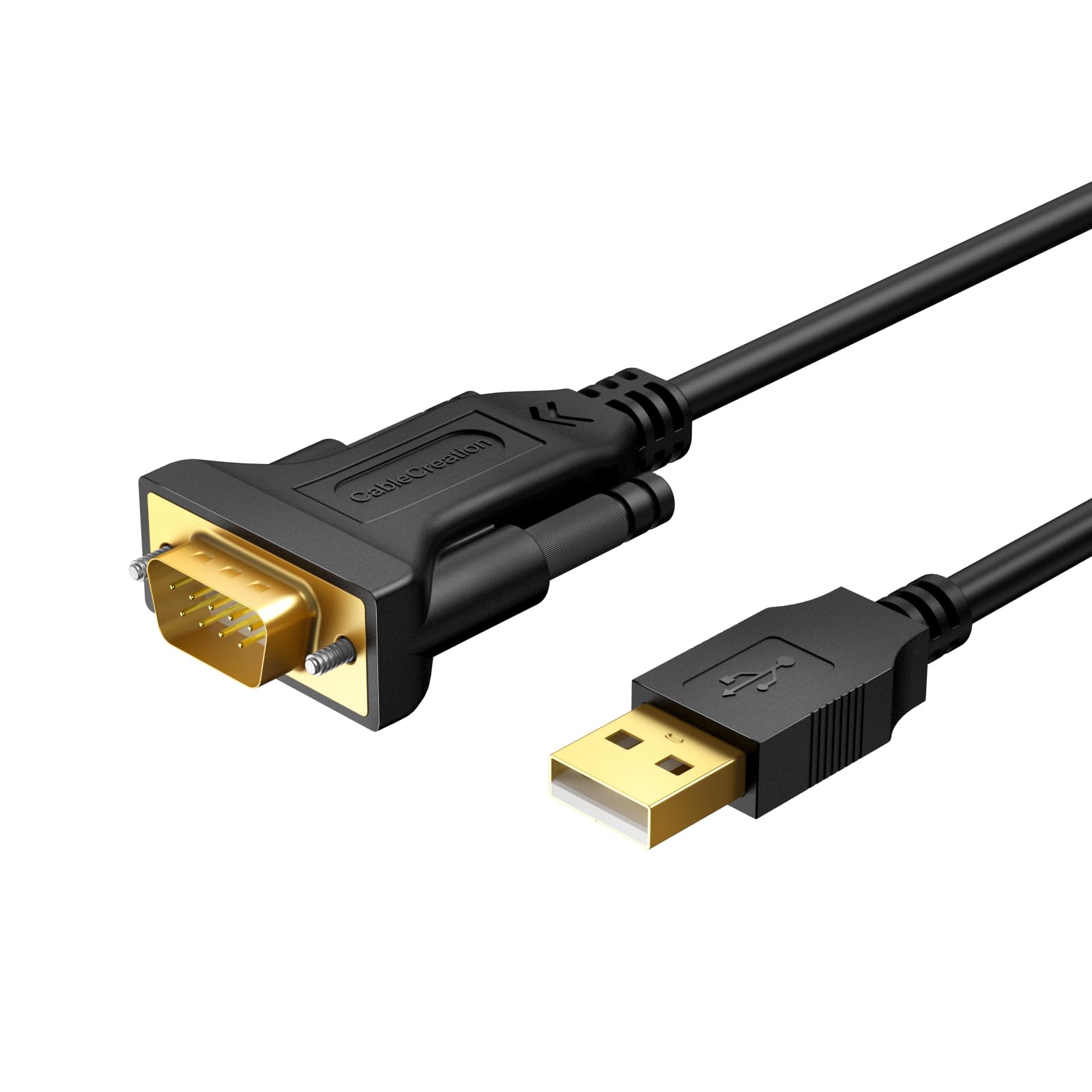 【送料無料】USB to RS232 アダプタ, CableCreation 【PL2303チップセット内蔵】金メッキUSB 2.0（オス）- RS232 （オス） DB9ピン シリアル変換ケーブル Windows 10 / 8.1 / 8 / 7 / Vista/XP / 2000 / Linux/Mac OS 10.6対応 色：ブラック、サイズ：PL2303/1M-3本入り