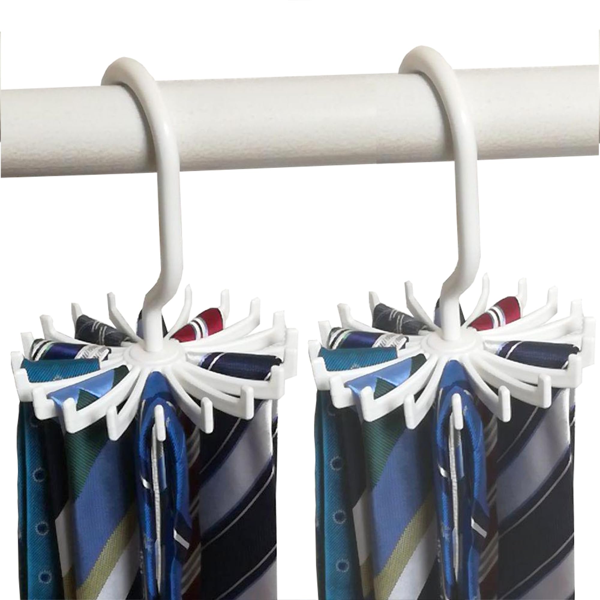 【送料無料】BLUE ISLAND 円形 ECO スペース！くるくる回る 回転 コンパクト 収納 ネクタイ ハンガー ..