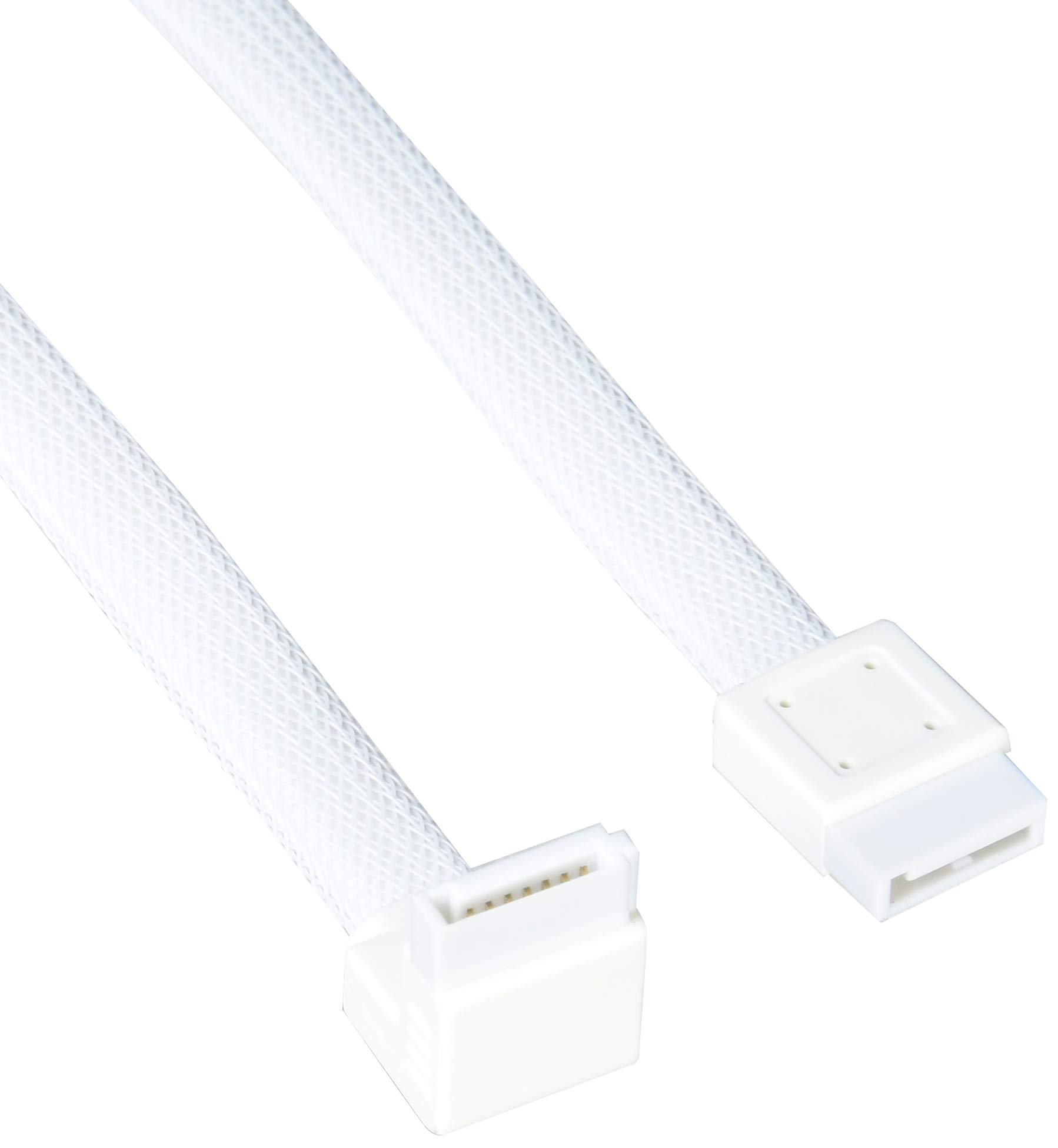 【送料無料】SilverStone SATA信号ケーブル ホワイト 50cm 色：ホワイト