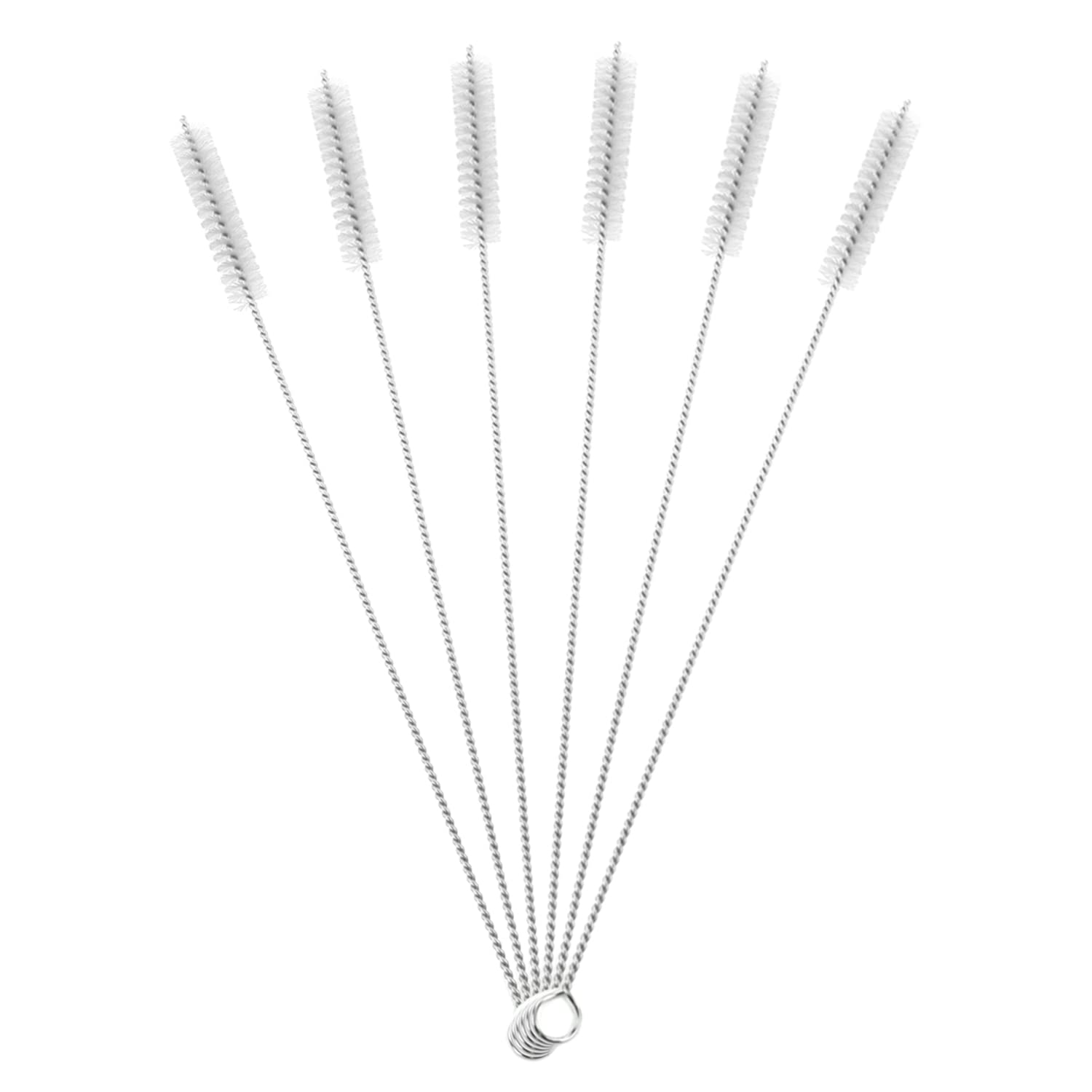 【送料無料】EKINDステンレススチール再利用可能 細いパイプストロークリーニングブラシセット 色:240*50*10mm ホワイト*6