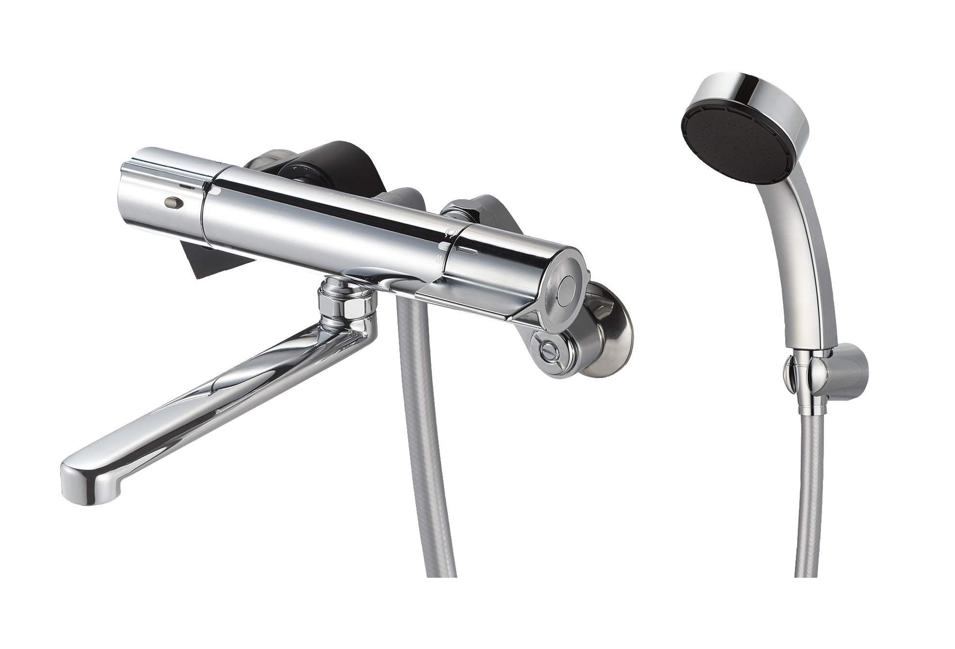 【送料無料】SANEI(サンエイ) サーモシャワー混合栓 色：シルバー、サイズ：パイプ長さ:190mm