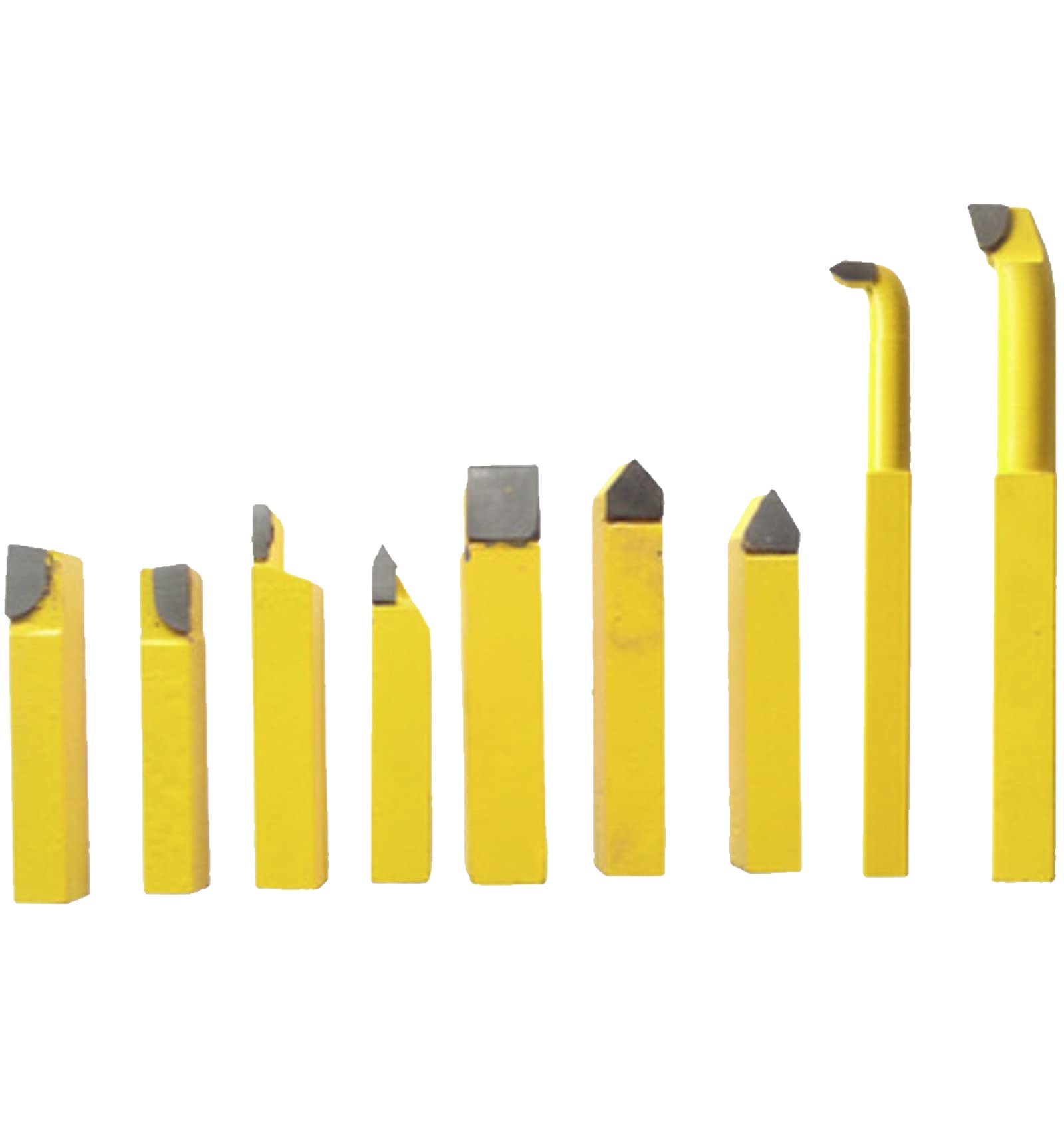 【送料無料】A'sTool 小型旋盤 自作旋盤 切削 バイト9本セット HSS鋼製 色：イエロー