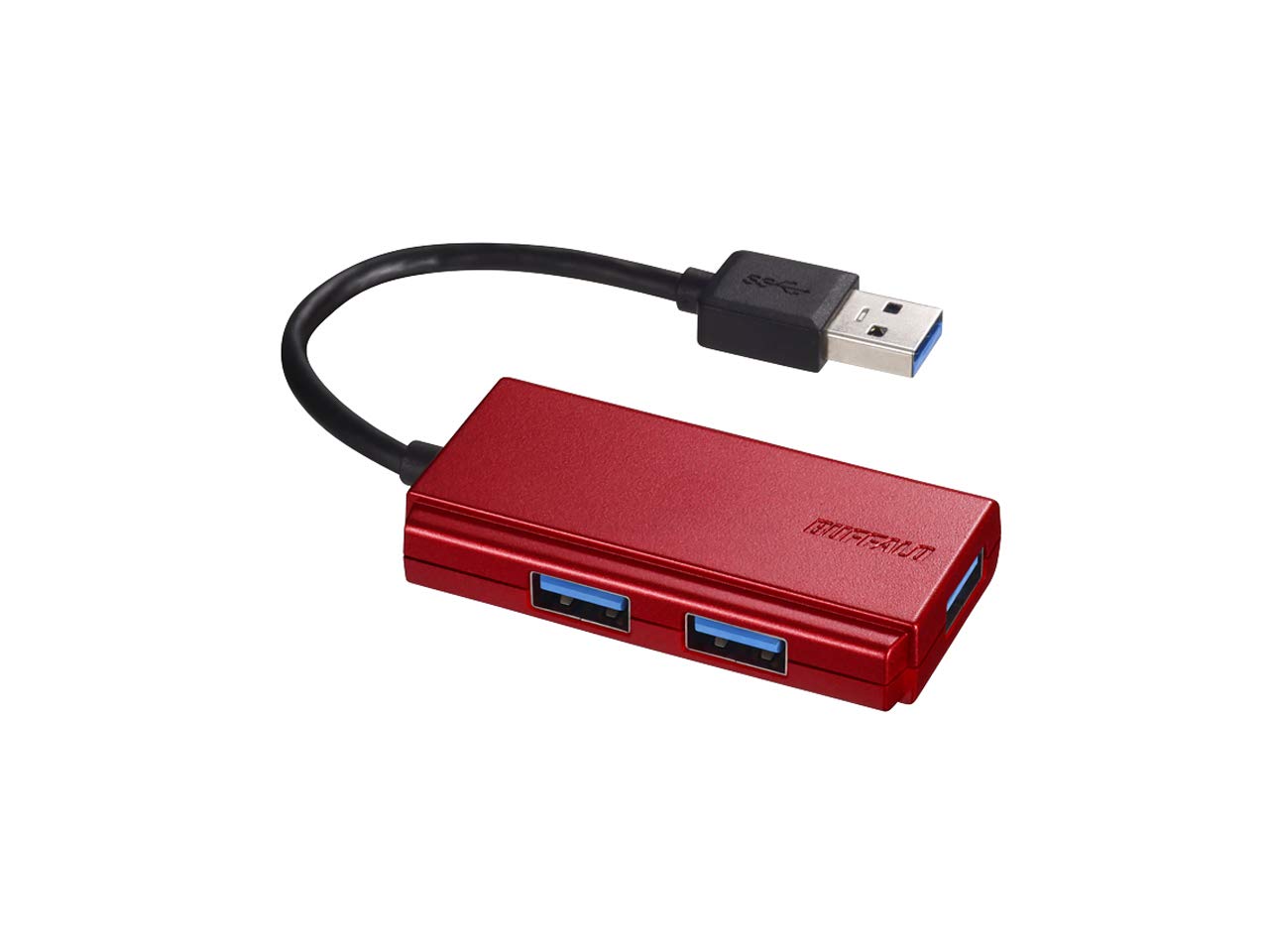 【送料無料】BUFFALO USBhub 3ポート 色：【3】レッド、サイズ：3ポート