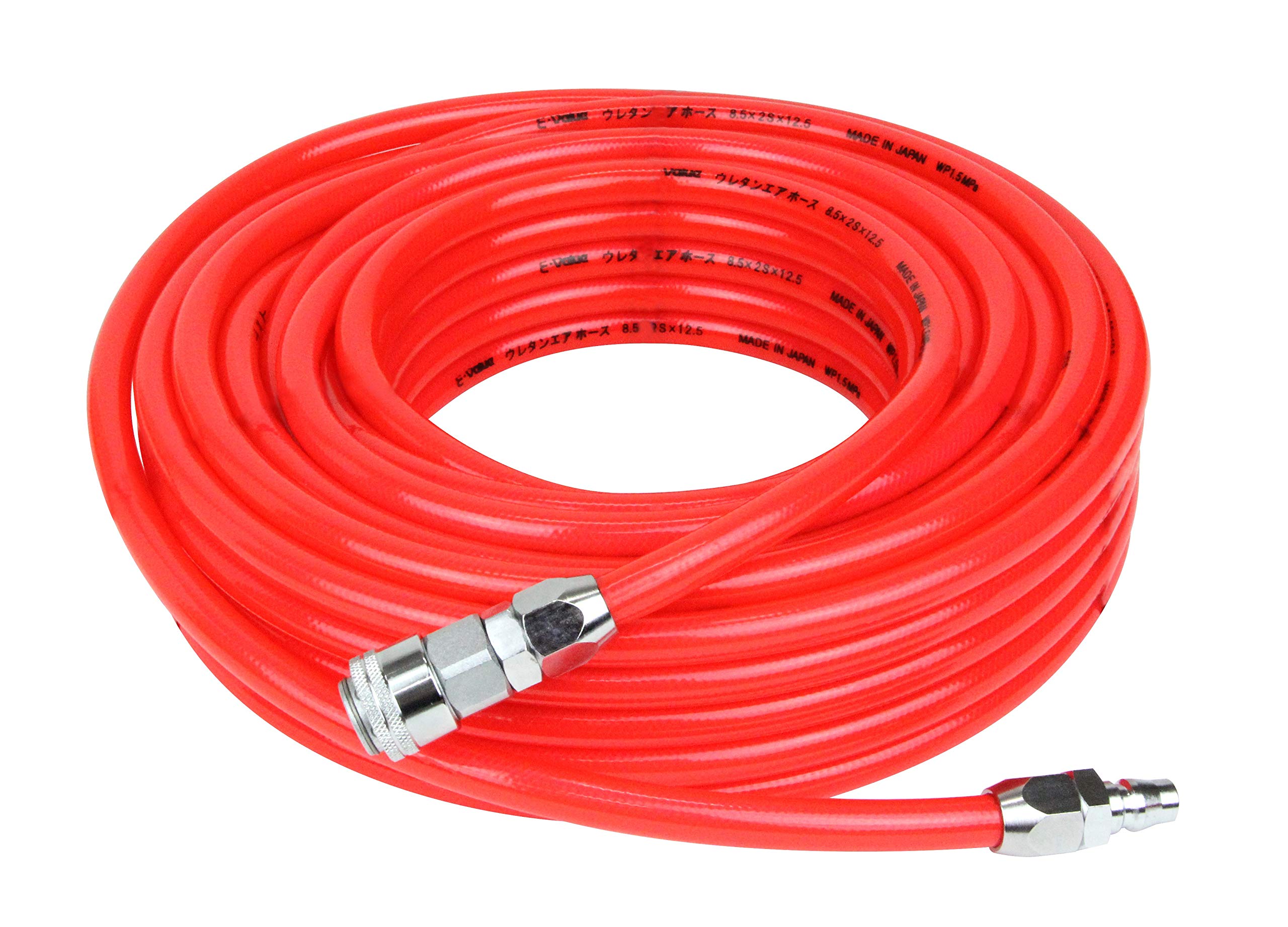 【送料無料】イーバリュー(E-Value) ウレタンエアホース 日本製 ワンタッチソケット付 色：クリアレッ..