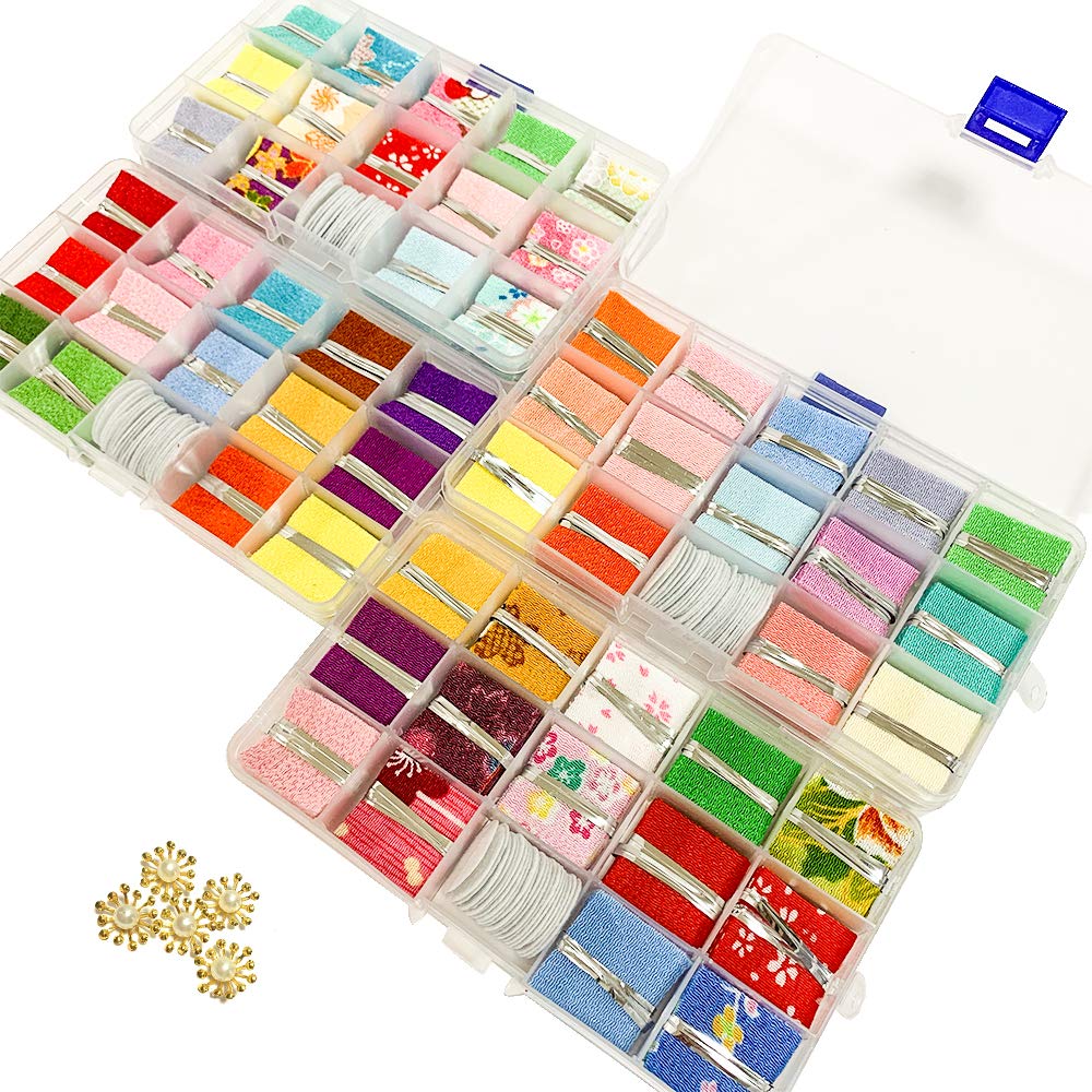 【送料無料】【Angelicate】つまみ細工 ちりめん カット済み 生地 カットクロス フェルト付き ハギレ 手芸 無地 柄 14色 各10枚入り 色：パステルB