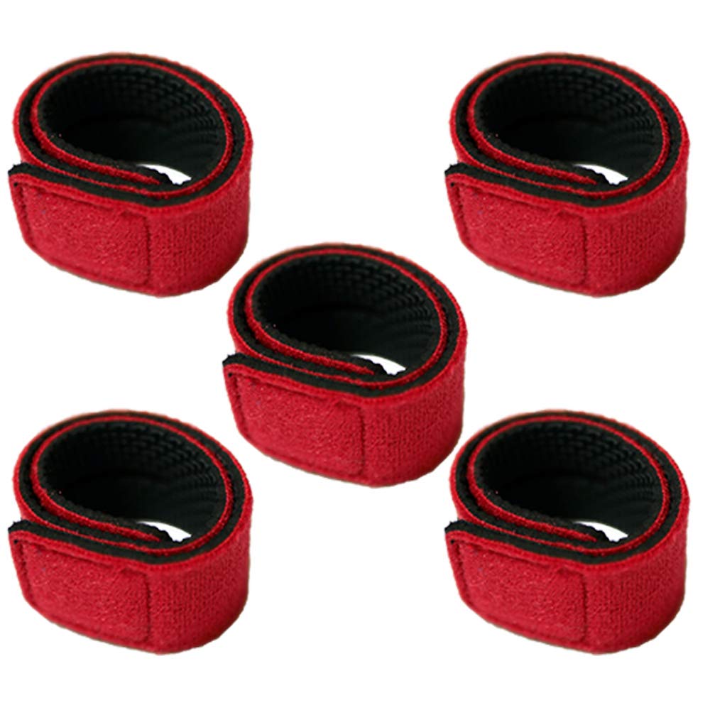 【送料無料】L-park ロッドベルト 釣り竿バンド 釣り スリット穴付き 保護ベルト 結びバンド 【選べる10本/5本/カラー/サイズ】 色:レッド