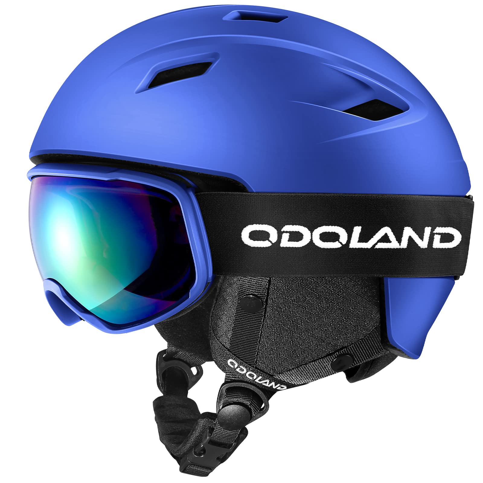 【送料無料】Odoland スキーヘルメットセット ゴーグル付き スノーボードヘルメット ダイヤル式サイズ..