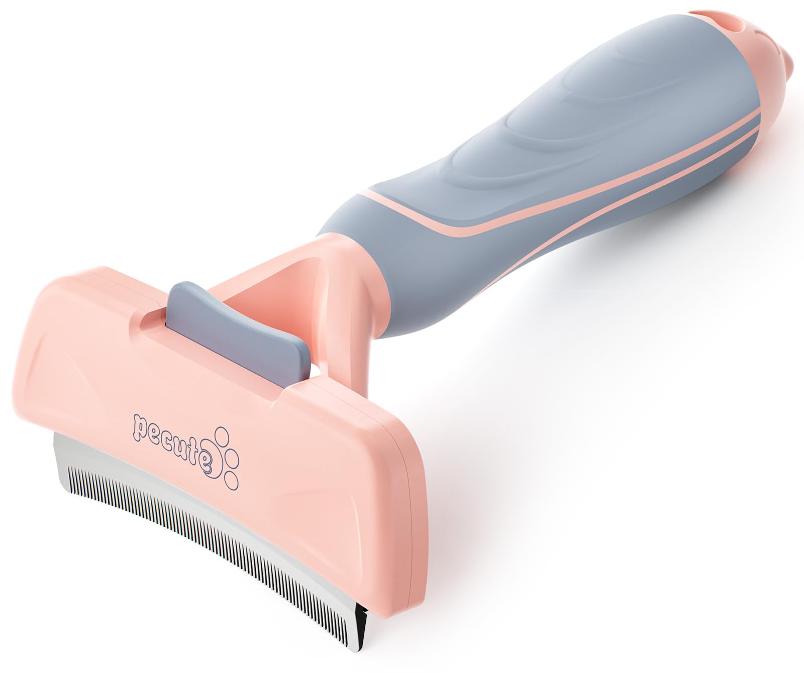 【送料無料】ペキュート Pecute カーブブラシ 抜け毛取り ボディラインにフィット 猫・小型犬用 グリーン 色:ピンク、サイズ:M 刃幅7.6cm