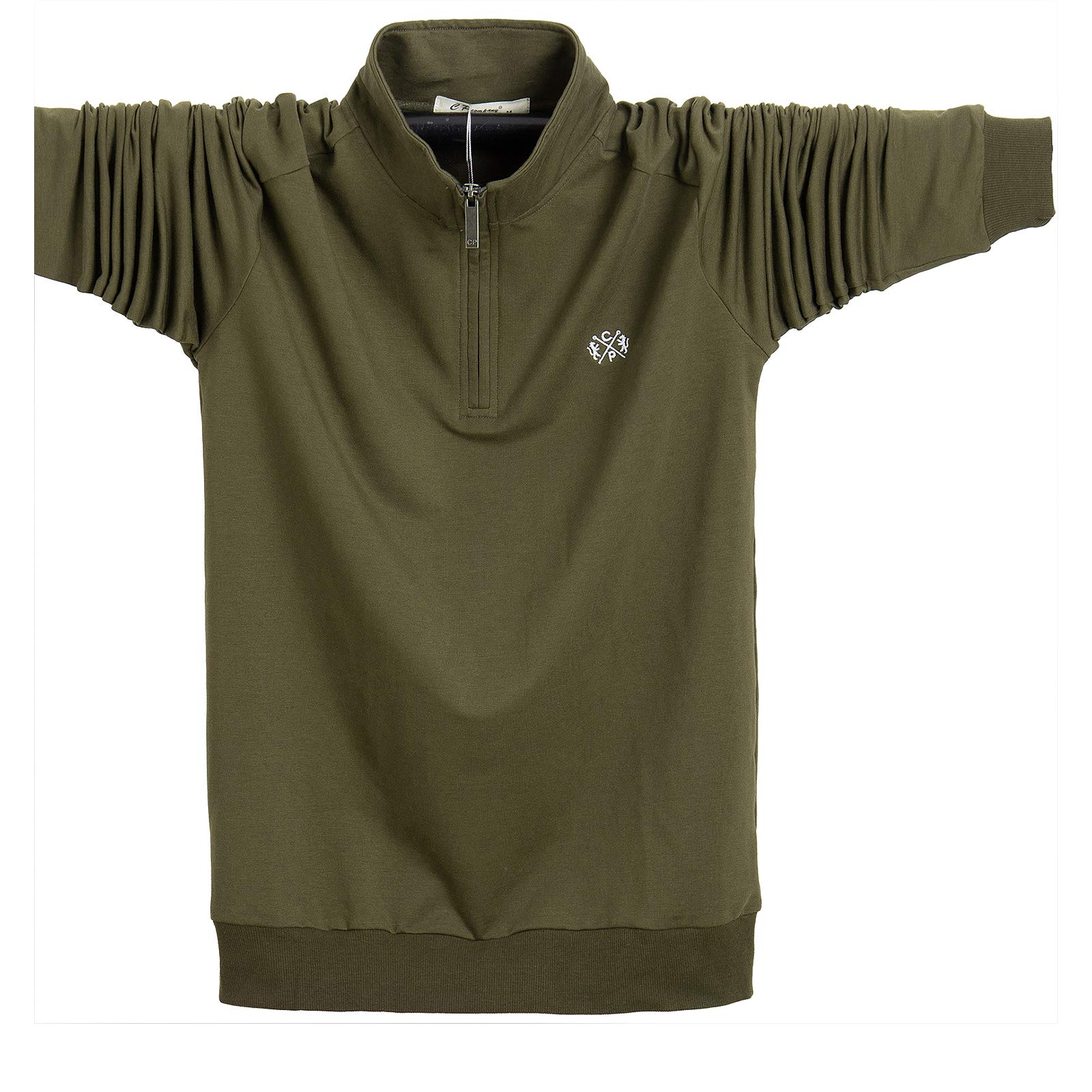 【送料無料】[YIGAR] メンズポロシャツ 半袖 長袖 Tシャツ メンズゴルフシャツ 大きいサイズ カジュアル シンプル 襟付き ファッション スポーツ かっこいい 部屋着 快適 吸汗速乾 夏 多色選択 M~6XL 8899 色：グリーン-1、サイズ：4XL