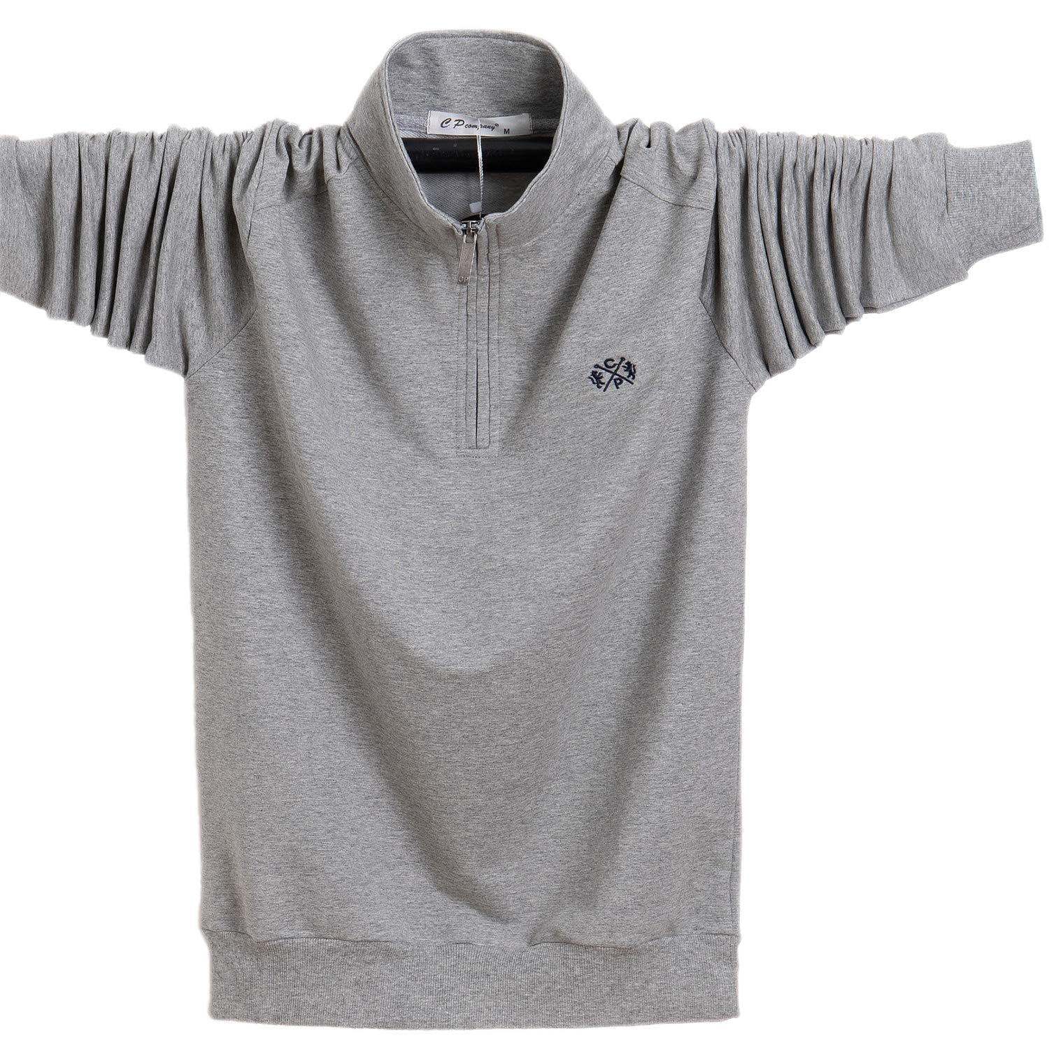 【送料無料】[YIGAR] メンズポロシャツ 半袖 長袖 Tシャツ メンズゴルフシャツ 大きいサイズ カジュアル シンプル 襟付き ファッション スポーツ かっこいい 部屋着 快適 吸汗速乾 夏 多色選択 M~6XL 8899 色：ライトグレー-1、サイズ：XL