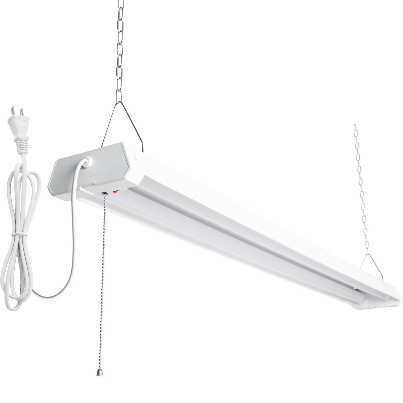 【送料無料】Hzfluo LED蛍光灯 ACプラグ付 プルスイッチ付 器具一体型 2灯式 50000H コンセント サイズ：1台セット