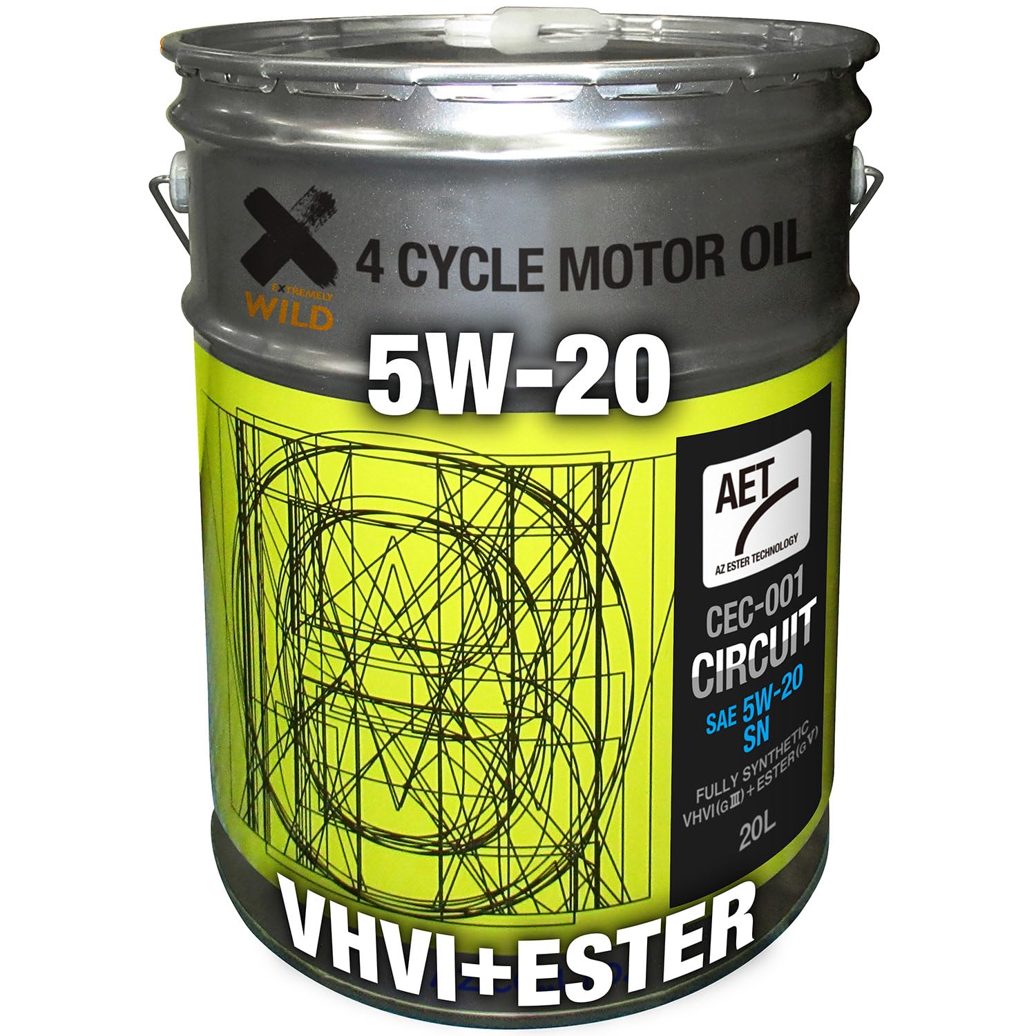 【送料無料】AZ (エーゼット) 車用 エンジンオイル サーキットプラス AET 100%化学合成油 サイズ：20L